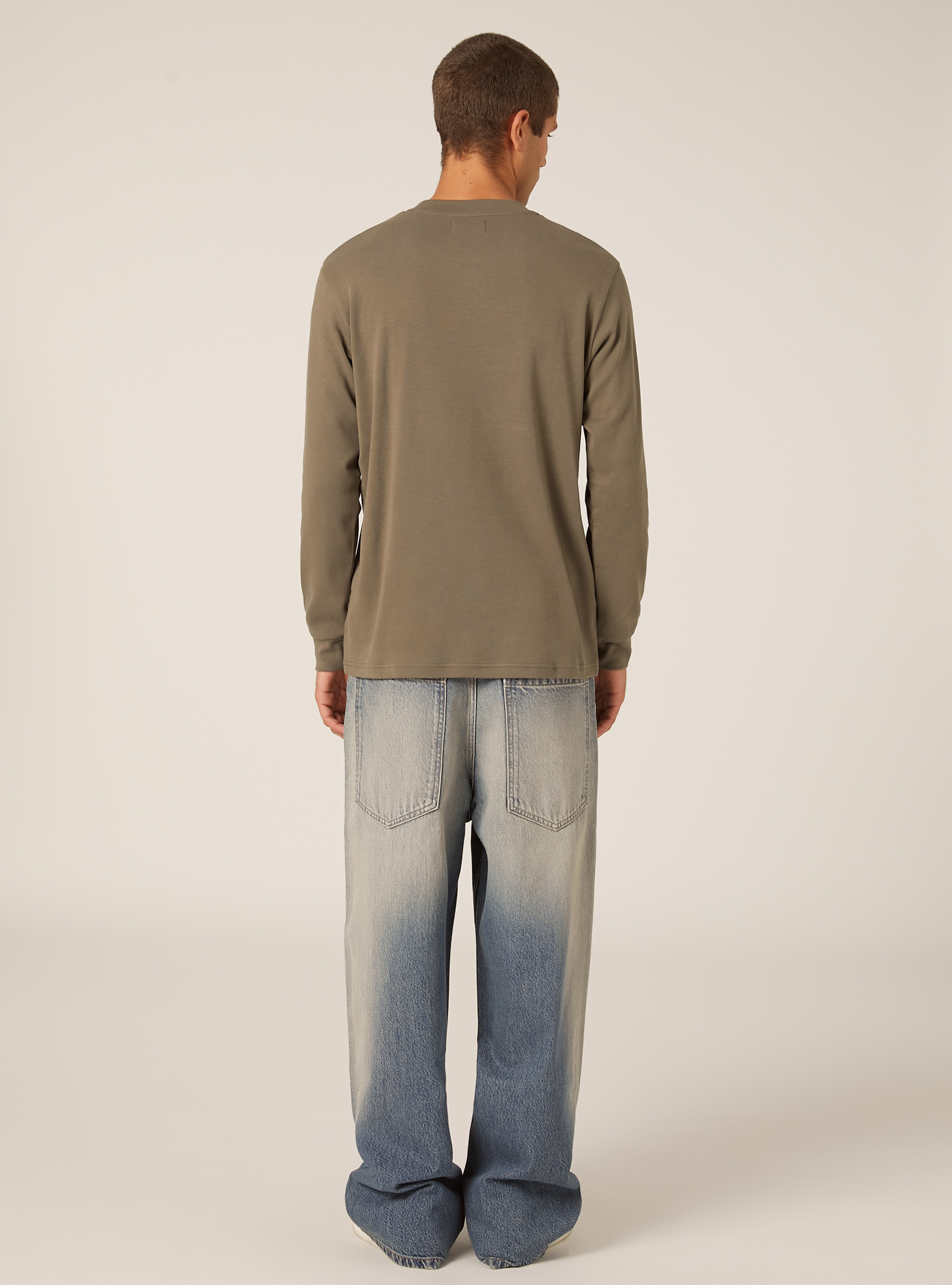 Long-sleeved cotton T-shirt, KY2 KAKY MEDIUM