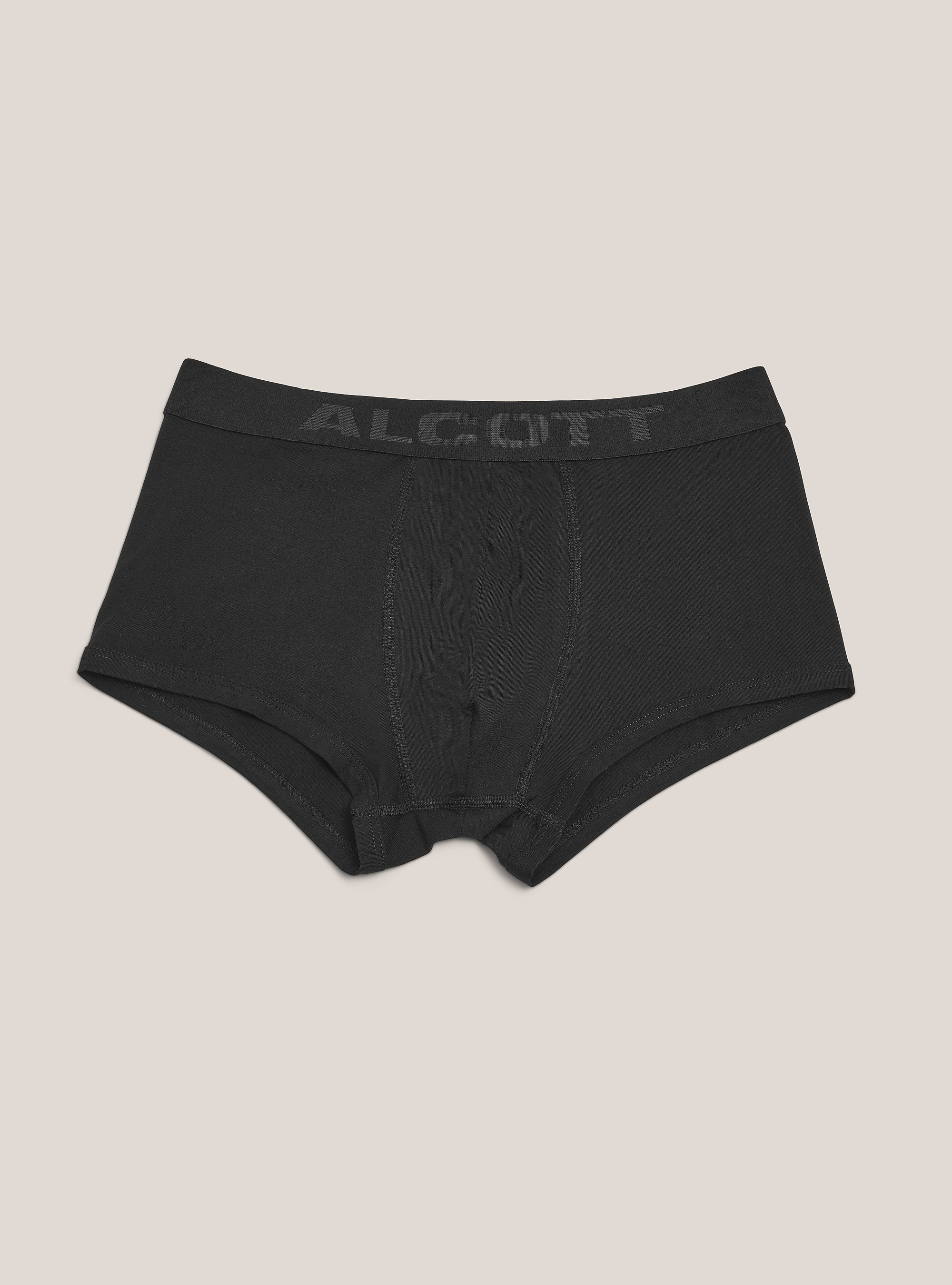 Stretch cotton boxer shorts with logo, BLACK