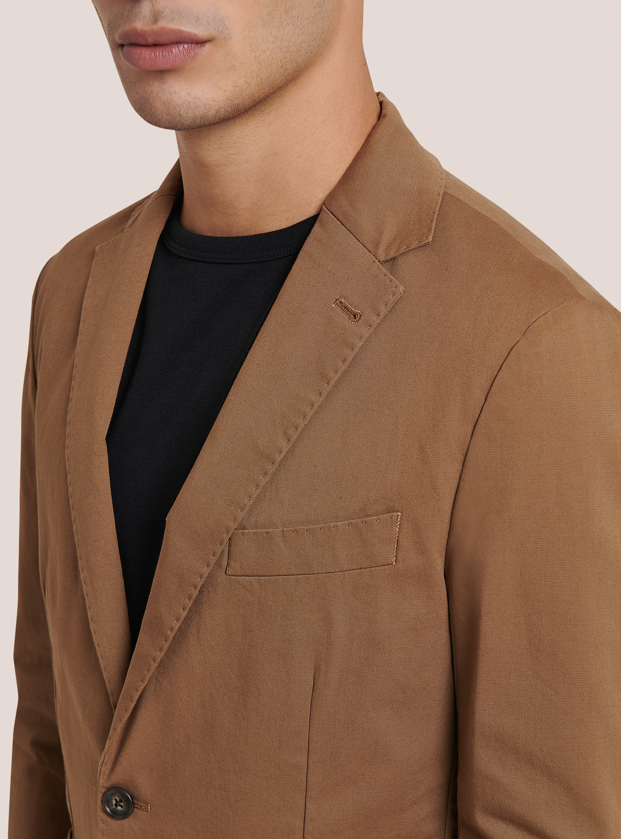 Veste à poches plaquées en coton mélangé, C5616 TOBACCO