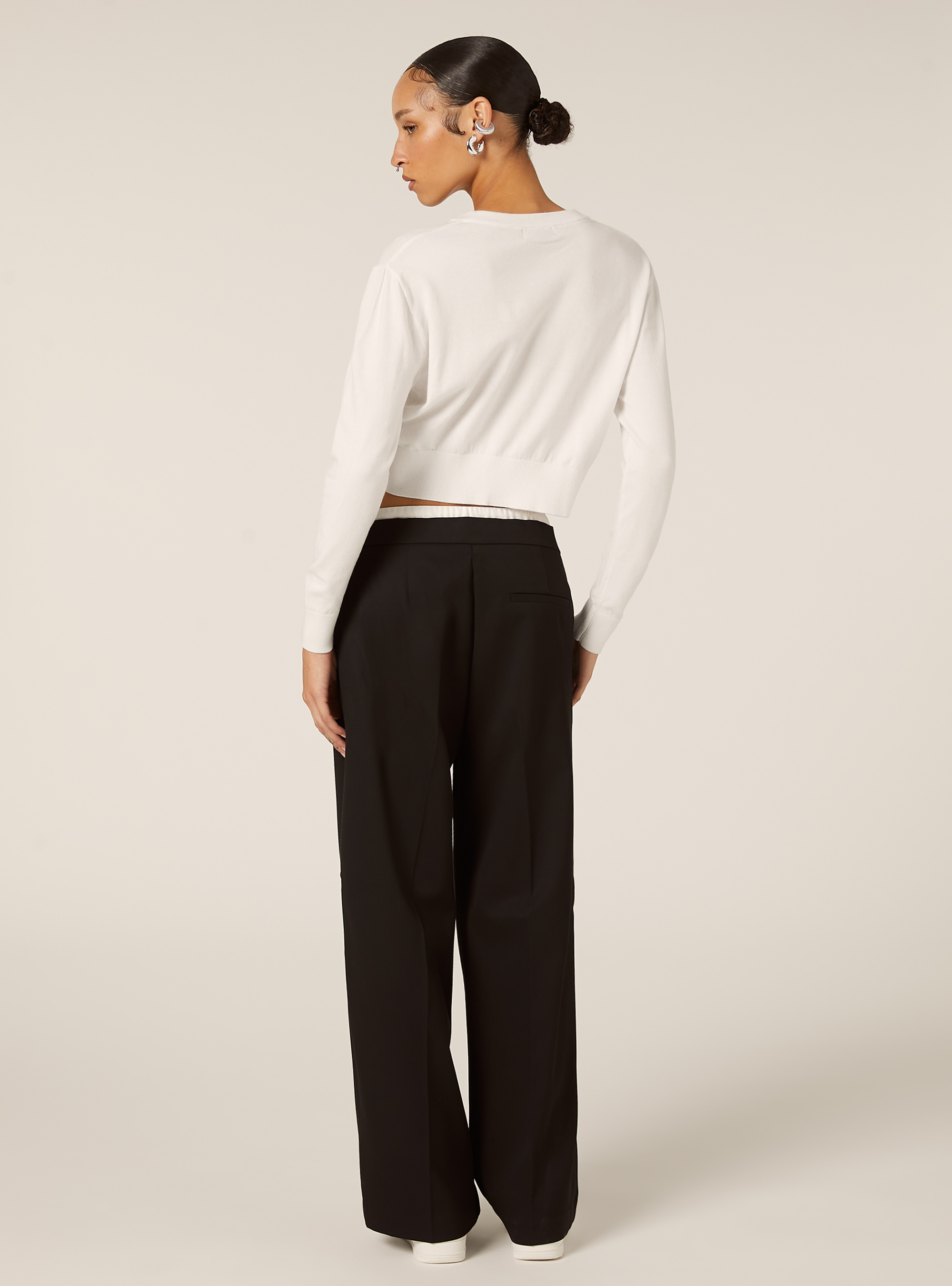 Boxy fit crew neck pullover, WH2 WHITE