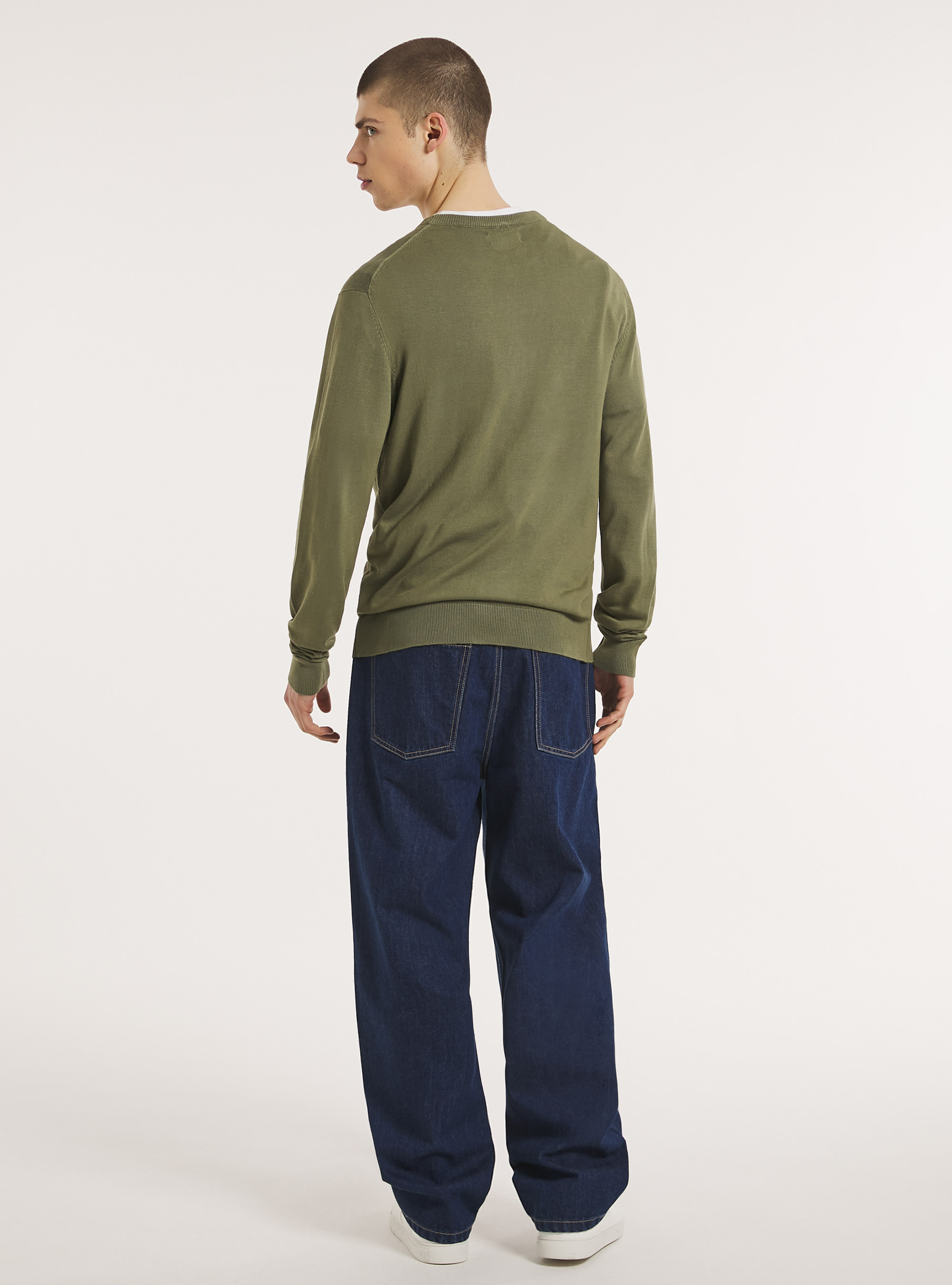 Round-neck pullover made of sustainable viscose Ecovero, KY2 KAKY MEDIUM