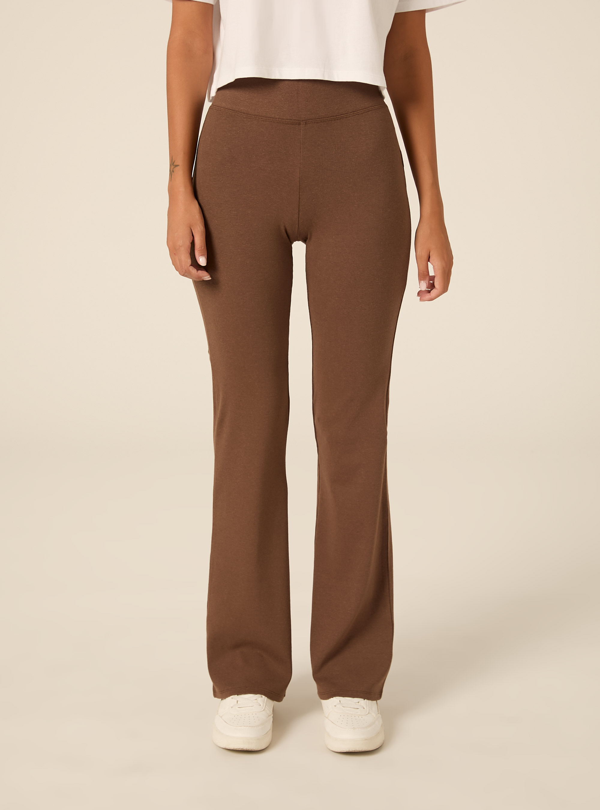 Leggings flare, MARRONE MEDIO