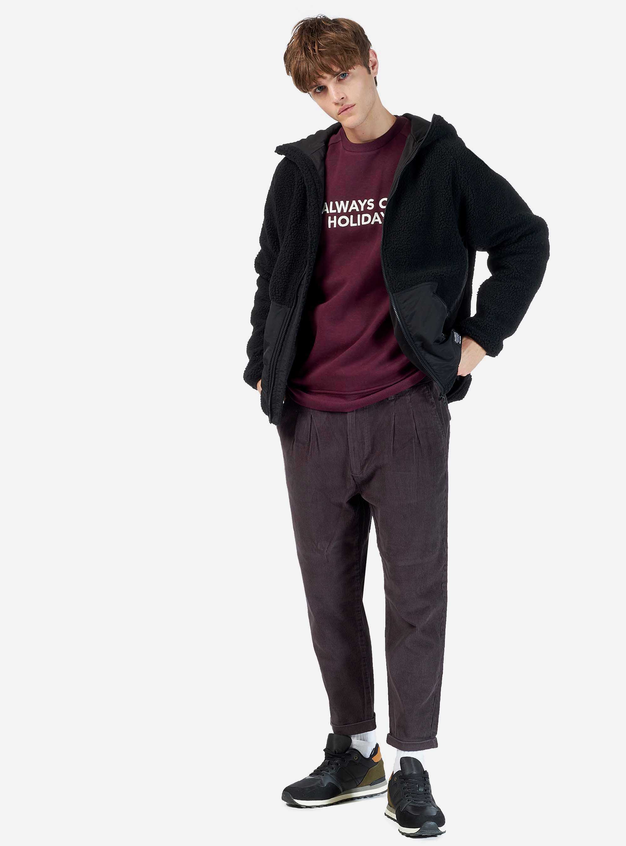 Sweat avec broderie, C3319 BORDEAUX