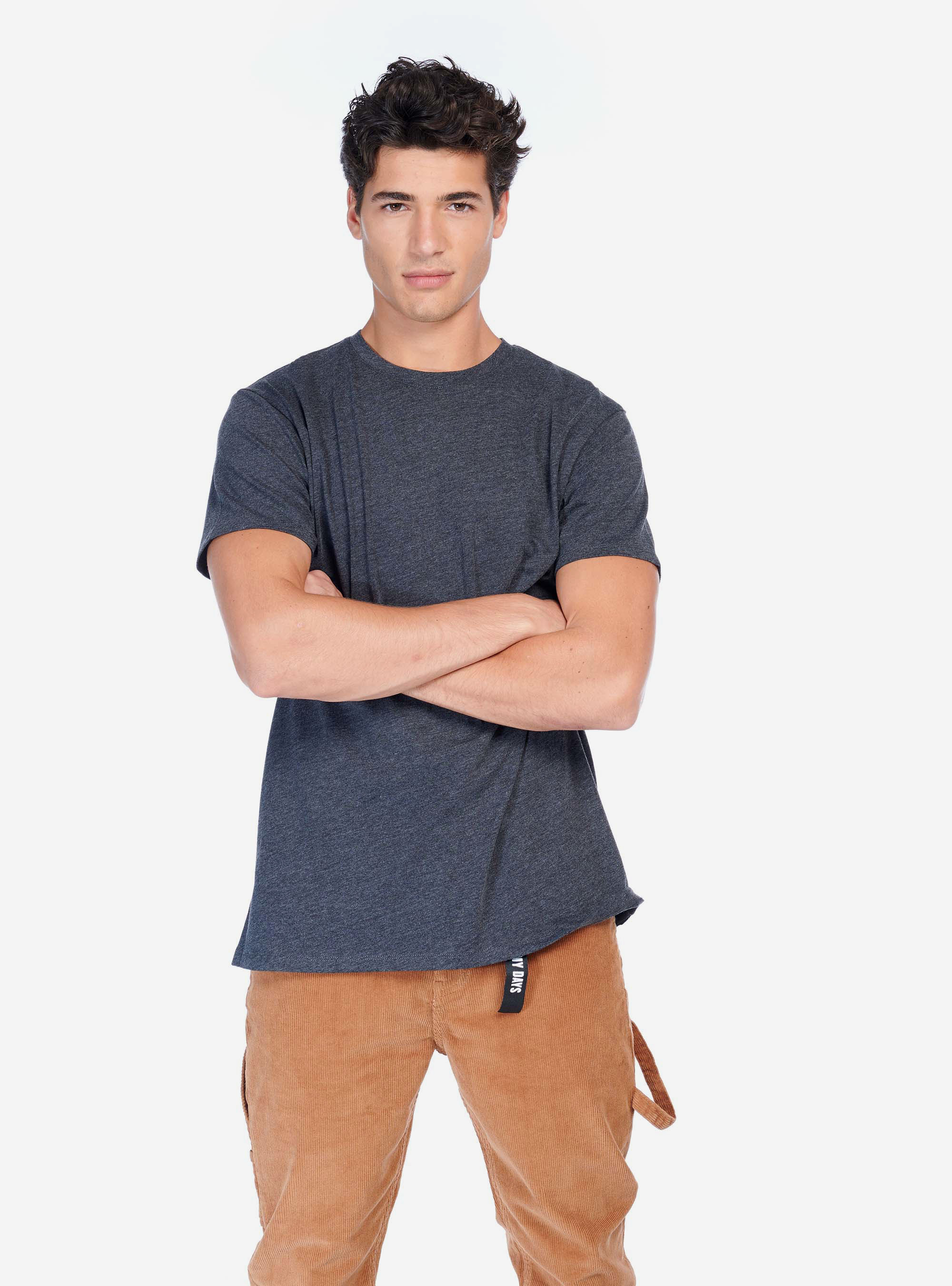 COLOR BLOCK T-SHIRT, C135 GREY MELANGE