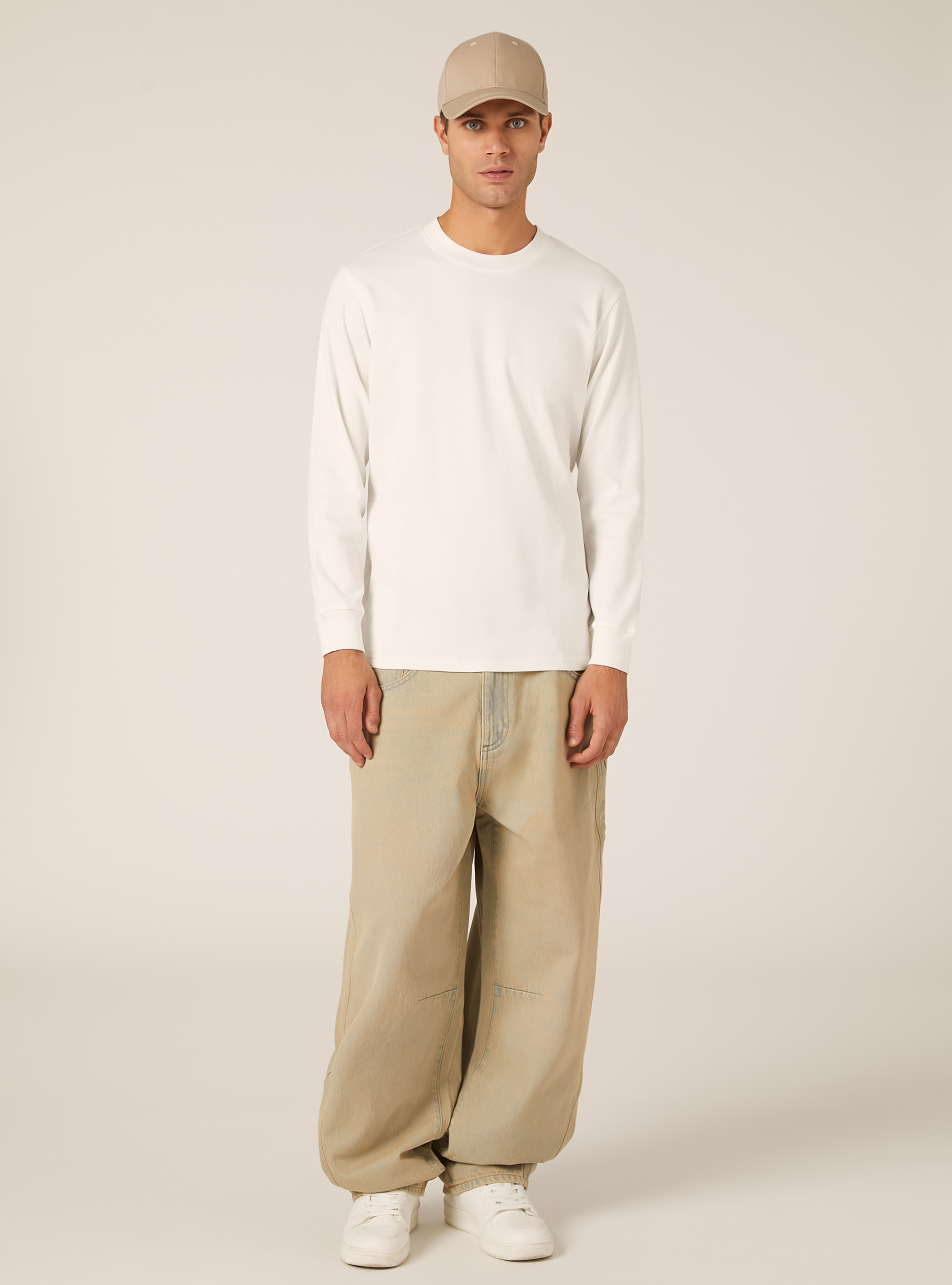 Long-sleeved cotton T-shirt, WH1 OFF WHITE