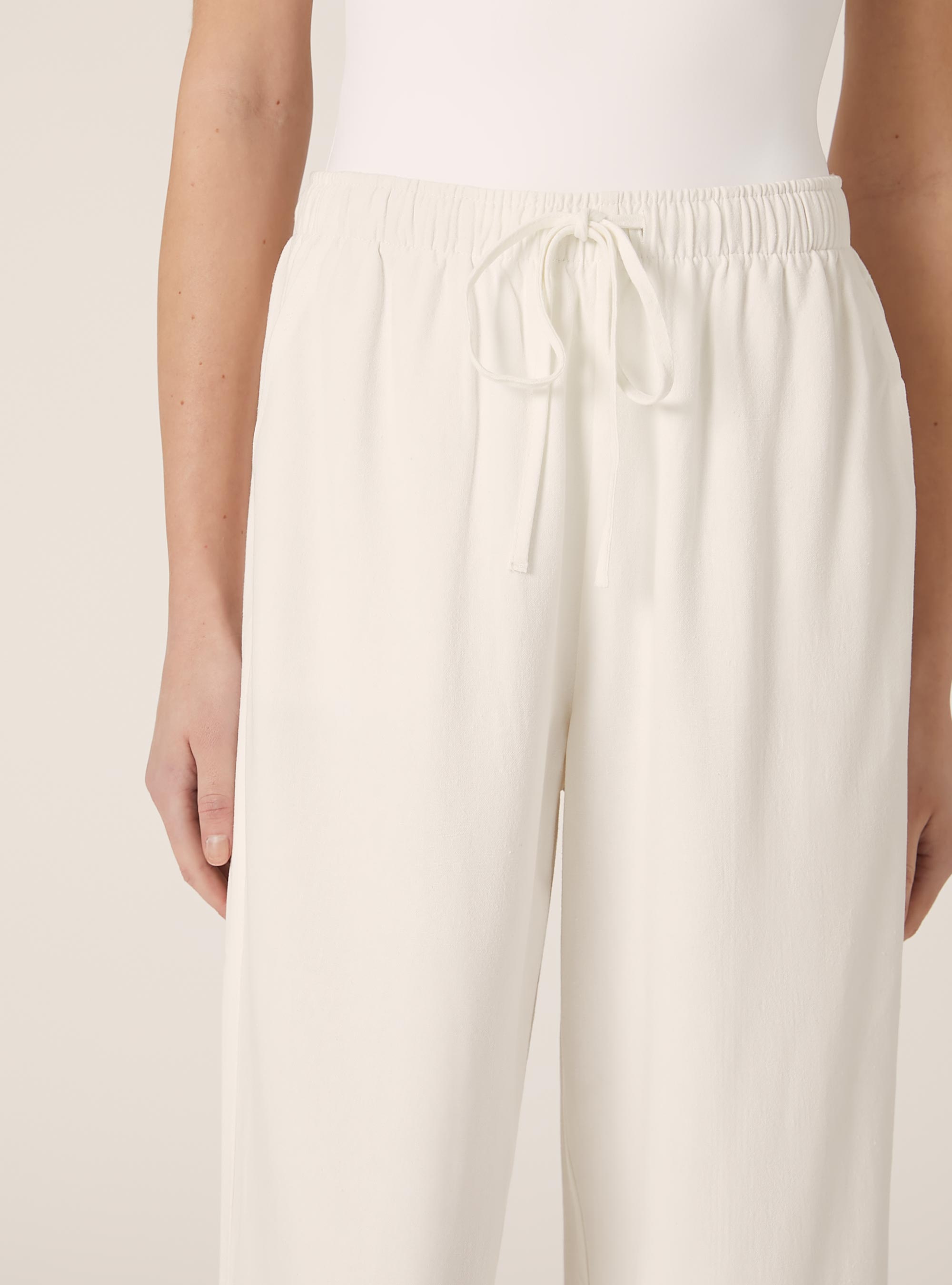 Palazzo-Hose aus Leinenmischung, WH2 WHITE