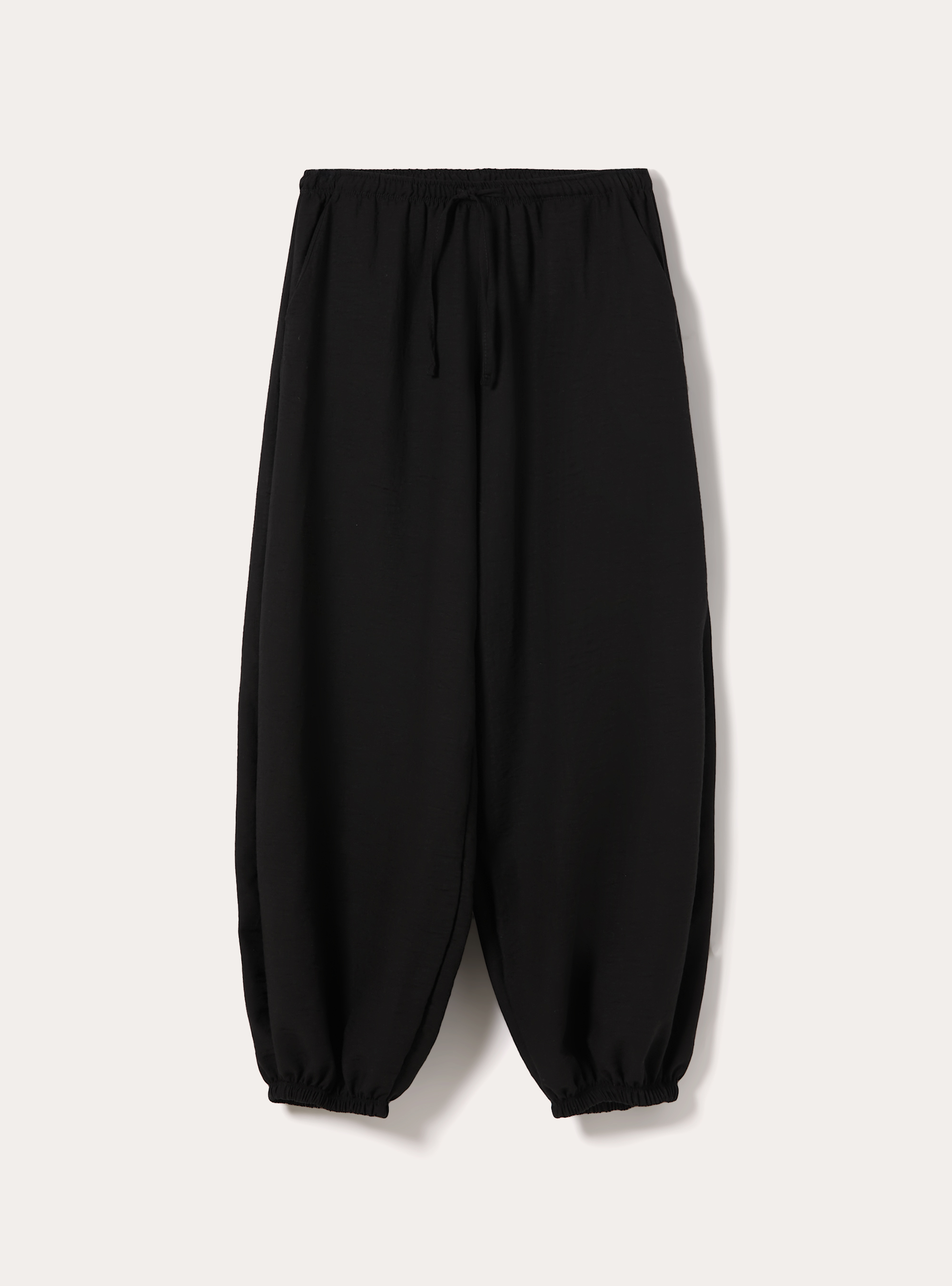 Pantaloni da gaucho effetto crepe, BK1 BLACK