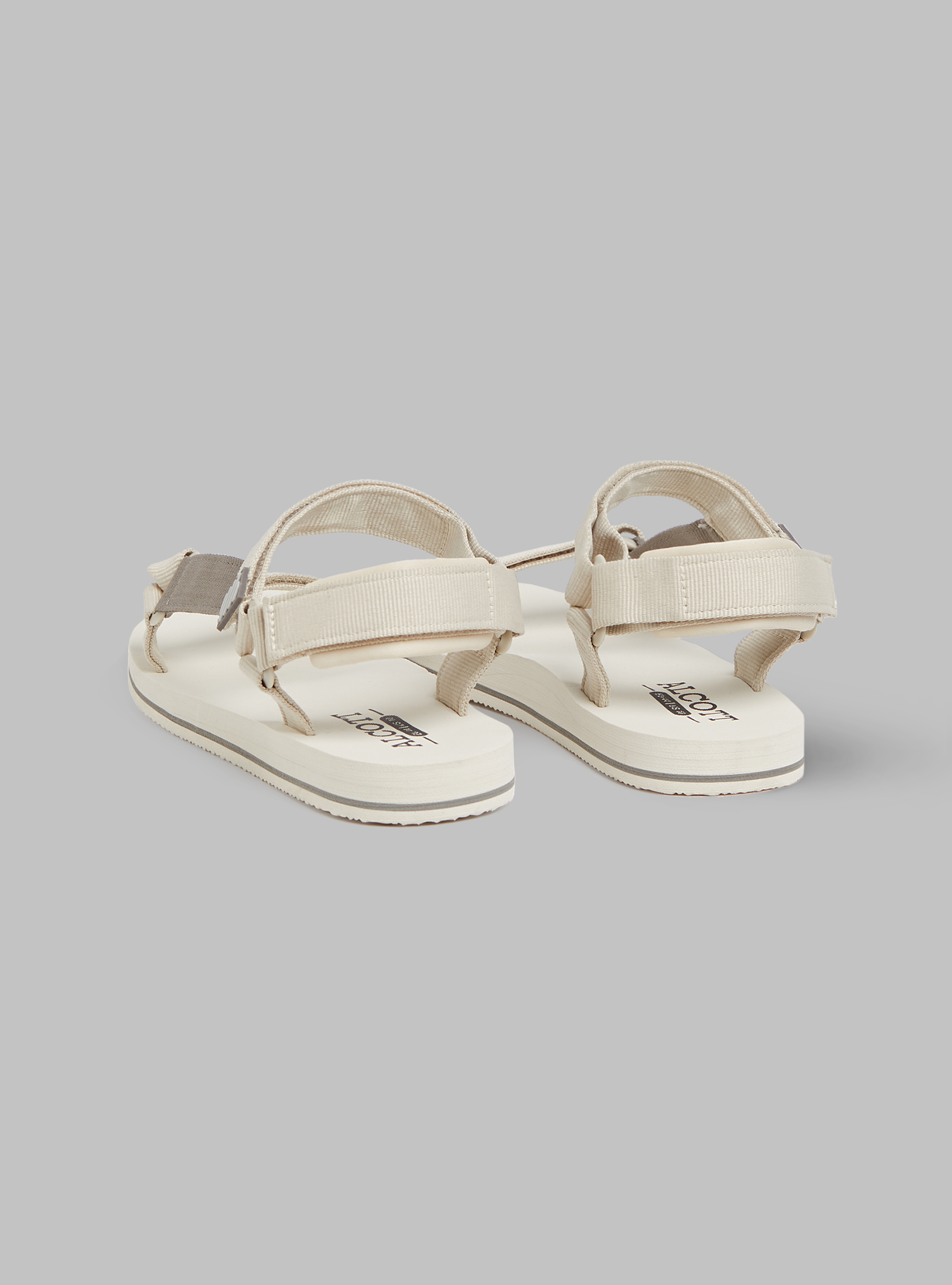 Sandali in gomma con chiusura a strappo, BG3 BEIGE LIGHT