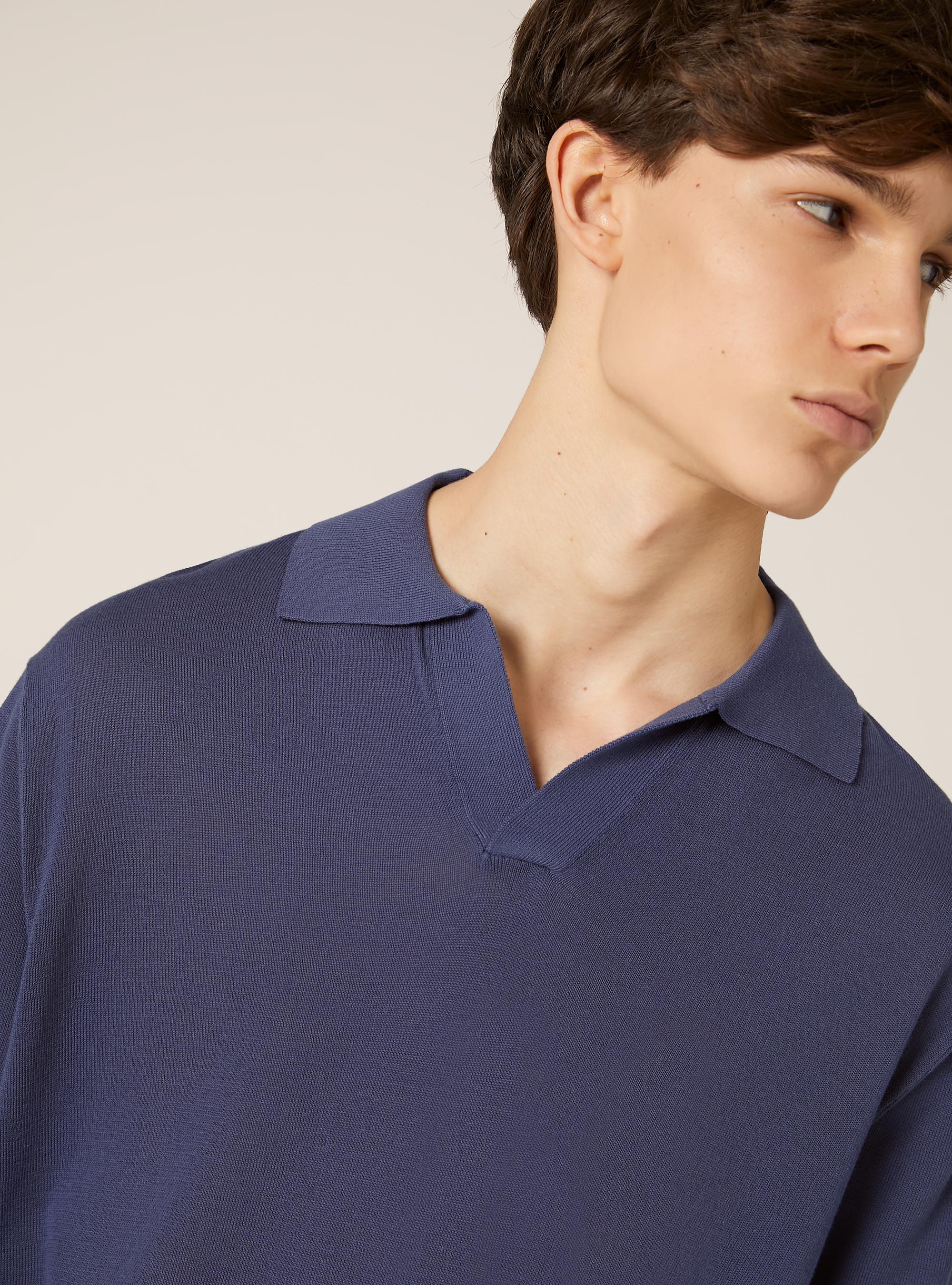 Pullover mit Polokragen, BL3 BLUE LIGHT