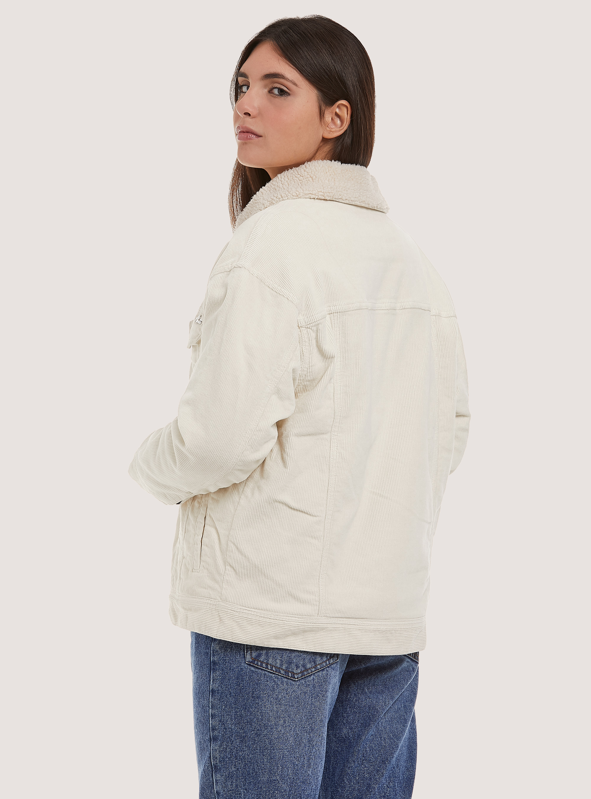 Veste de camionneur avec doublure en peluche, WH1 OFF WHITE