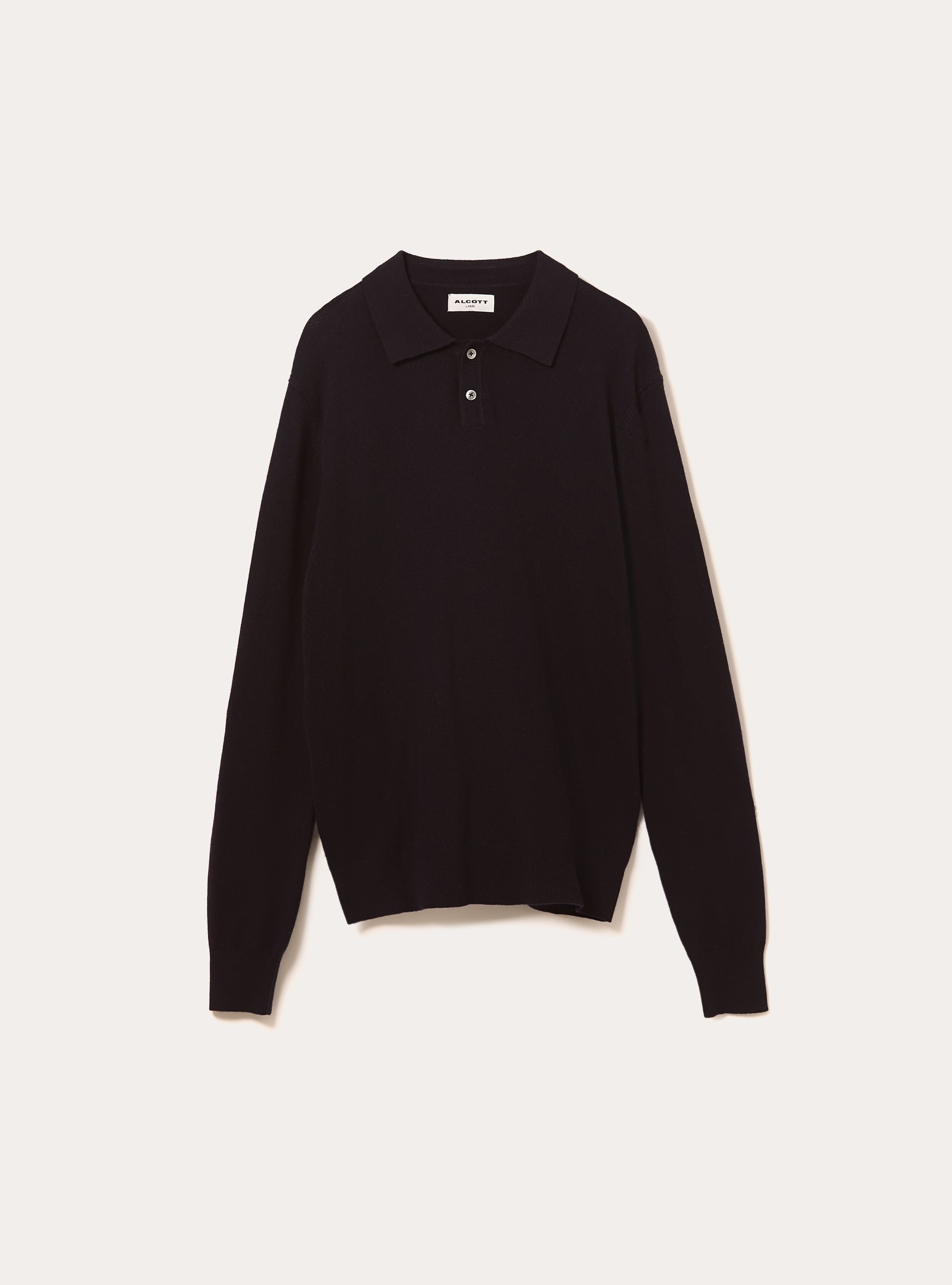 Polo in maglia mezza placchetta in cashmere, NA1 NAVY DARK
