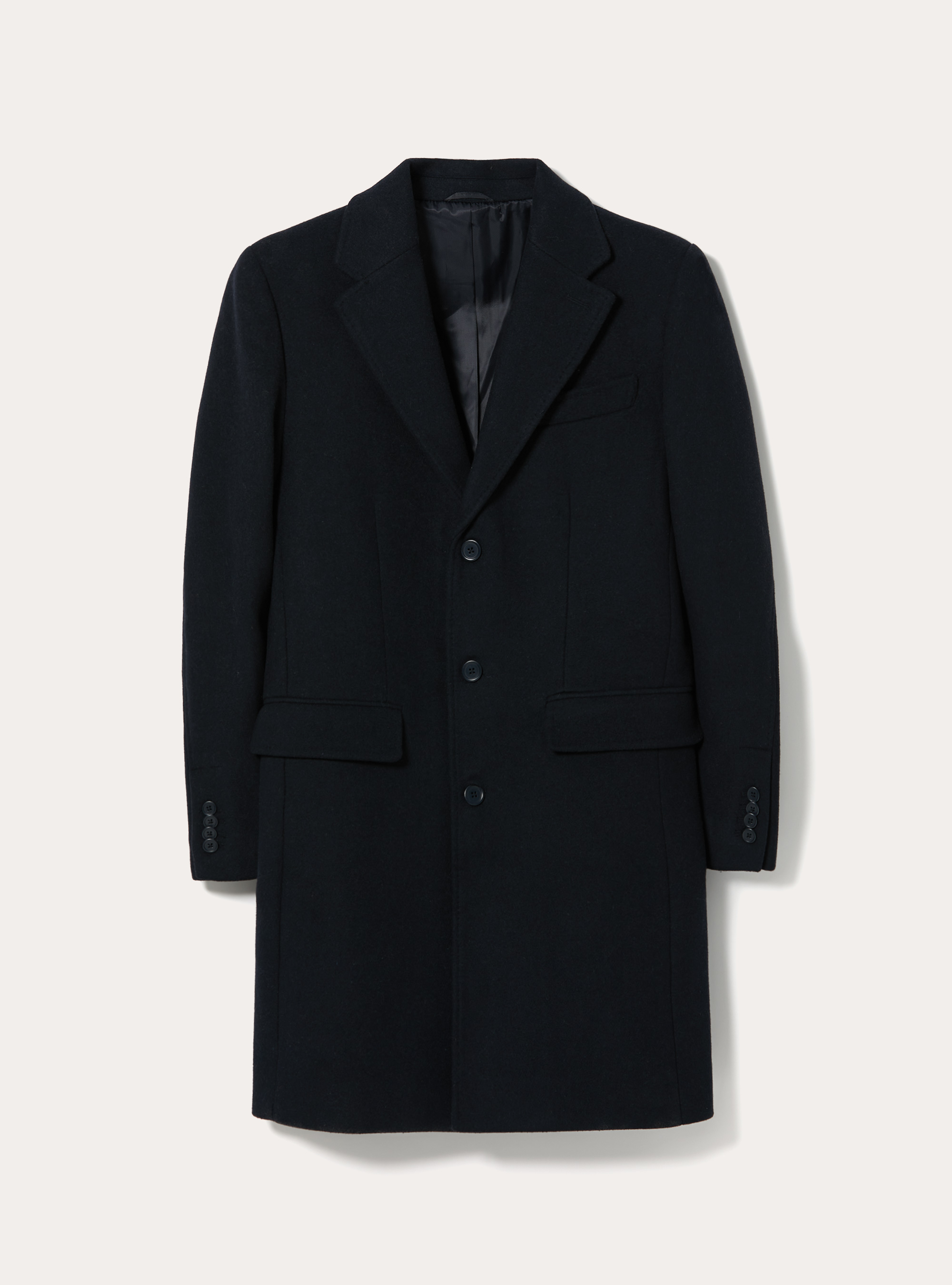 Single breasted wool blend coat, NA1 NAVY DARK