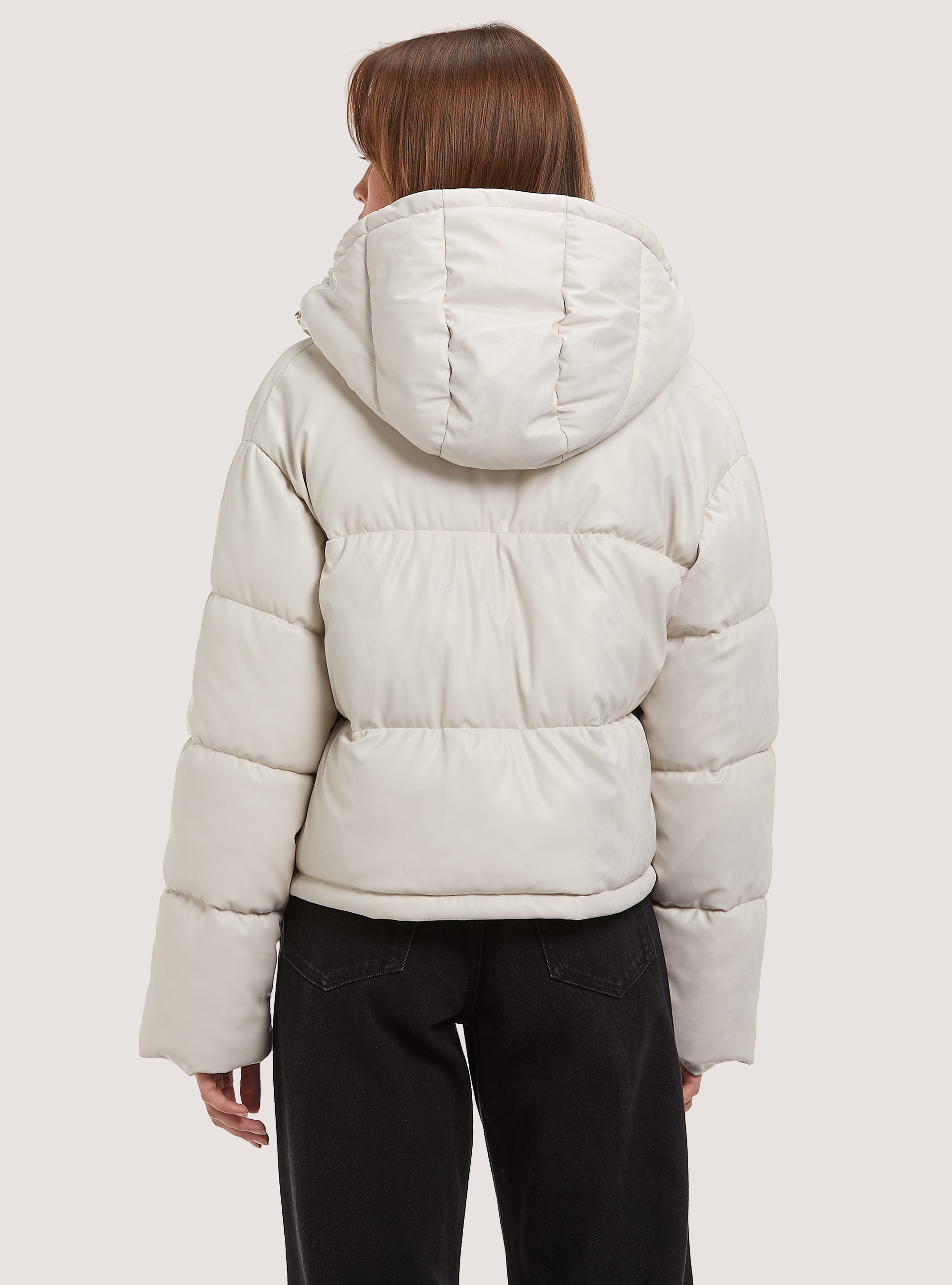 Leather-effect bomber jacket, WH1 OFF WHITE