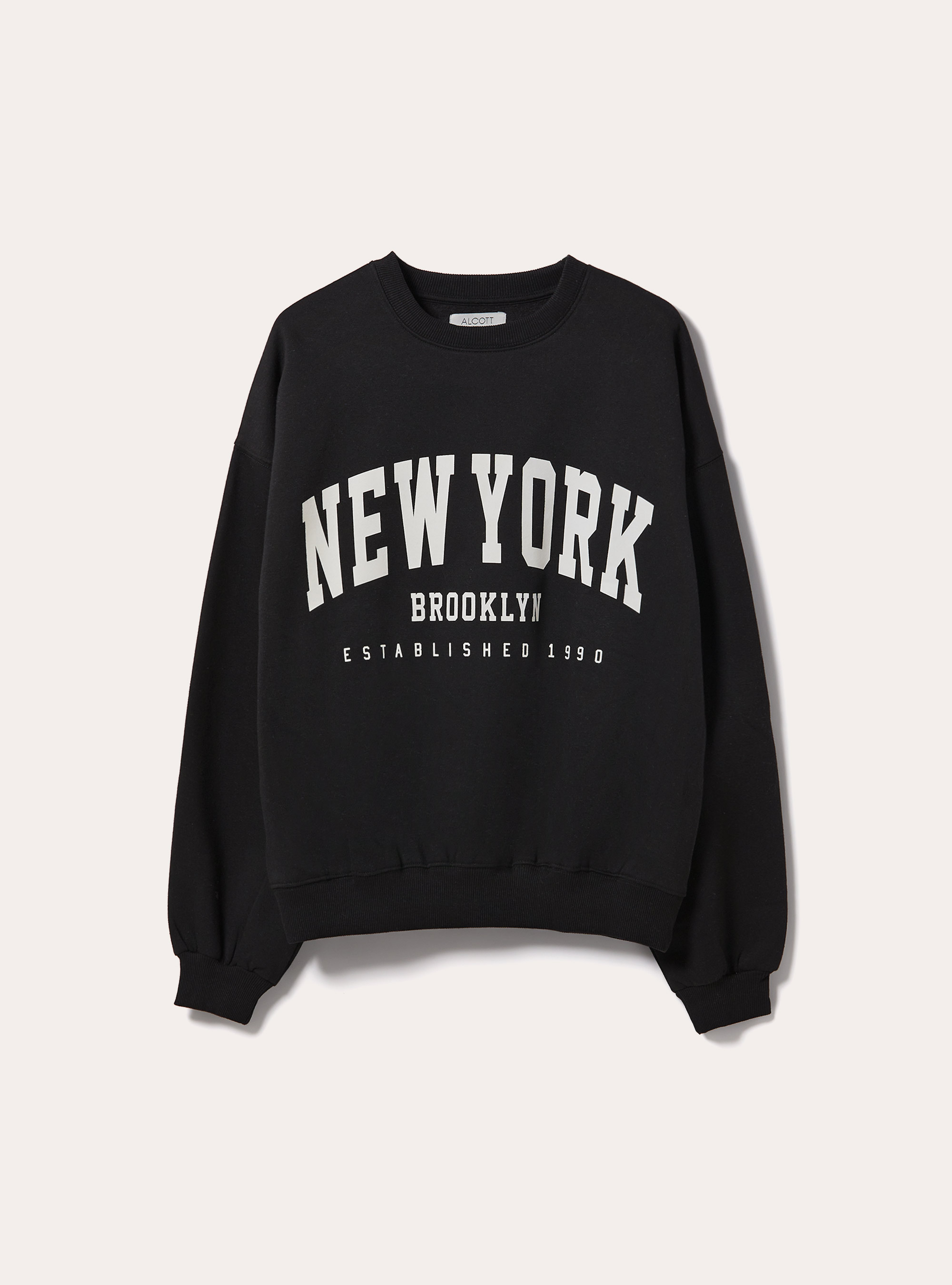 Oversized sweatshirt with print, BK1 BLACK