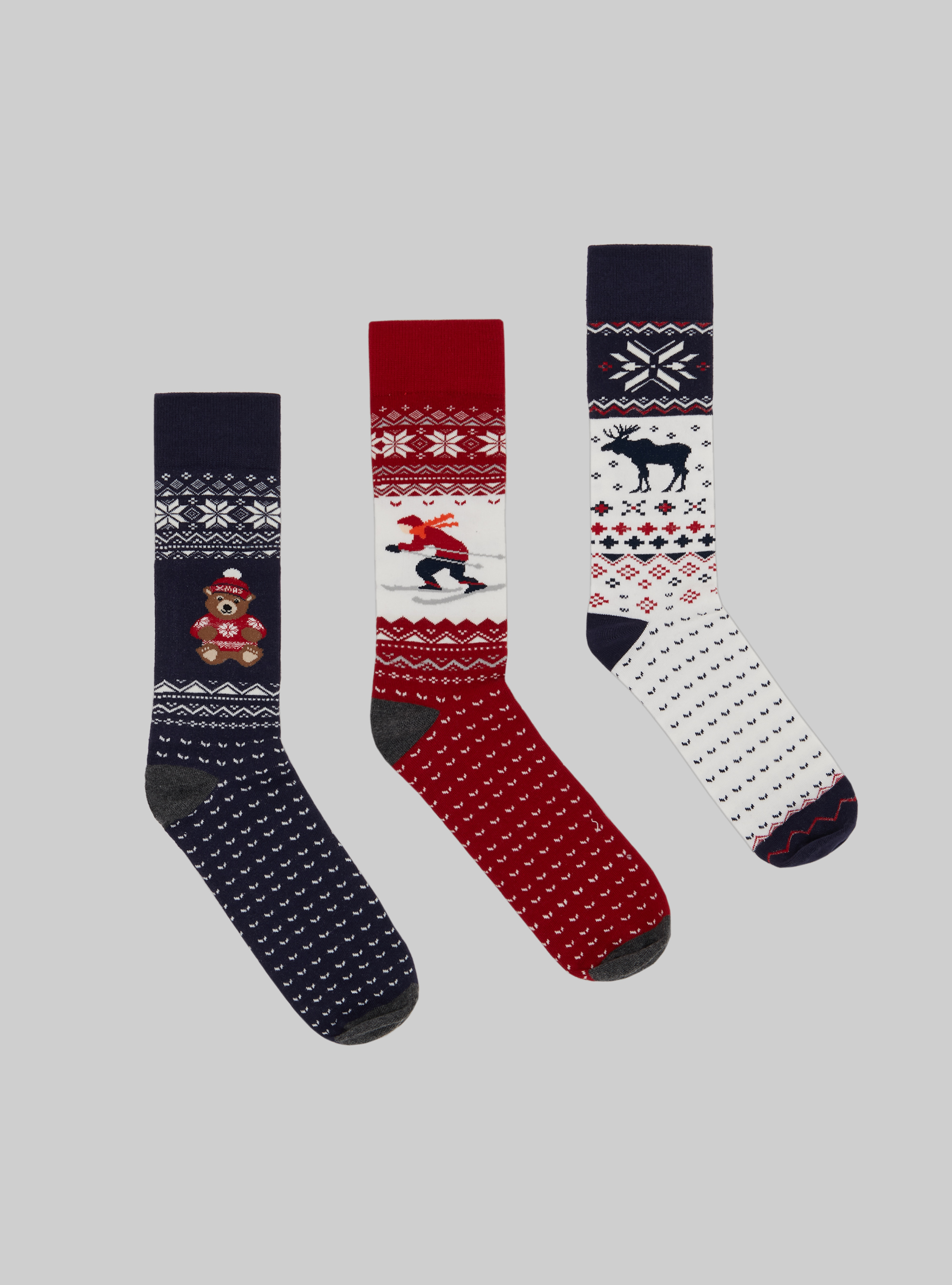 Set of 3 pairs of Christmas socks, XMAS