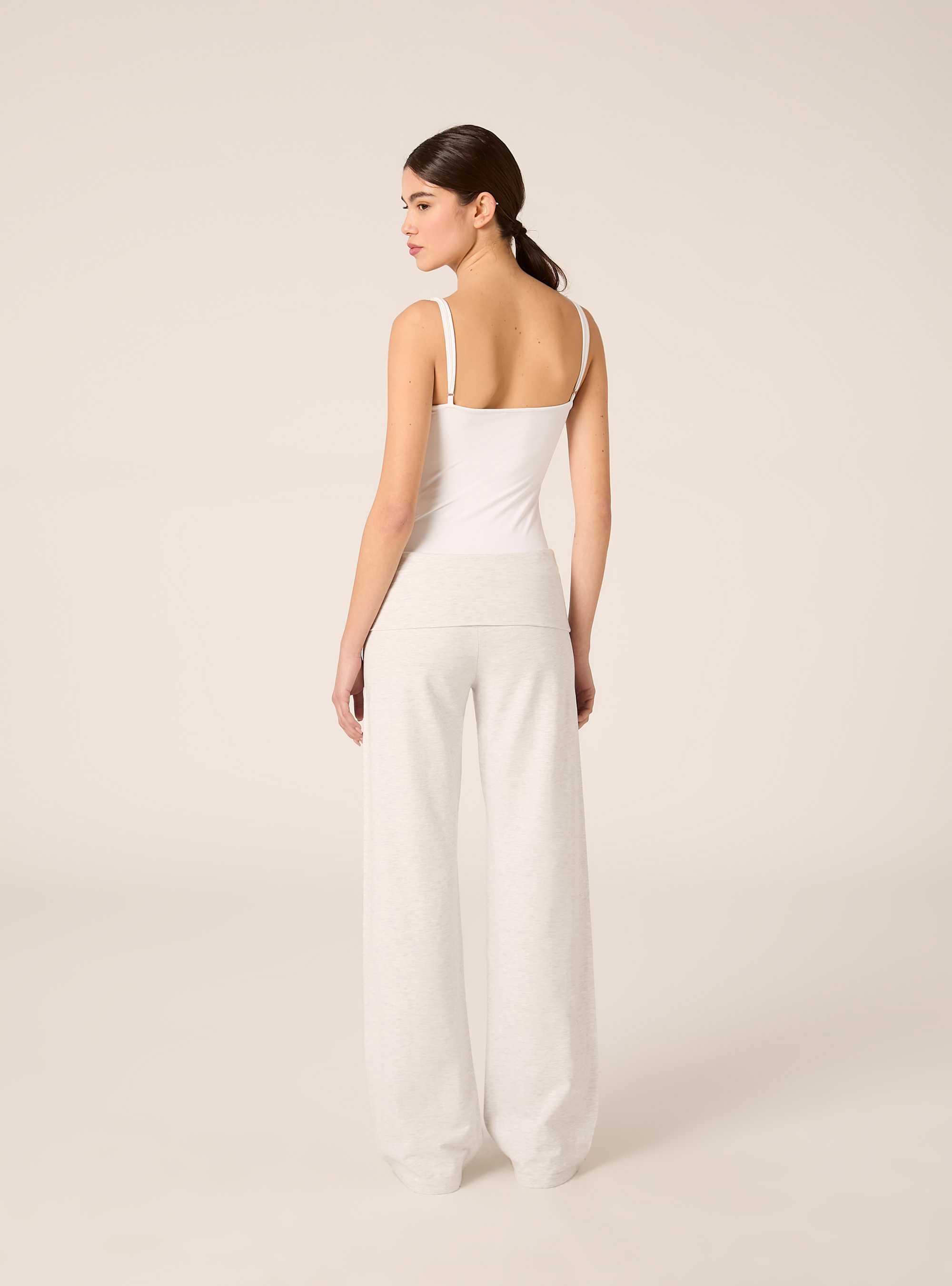 Leggings with cuffed waist, MGY3 GREY MEL LIGHT