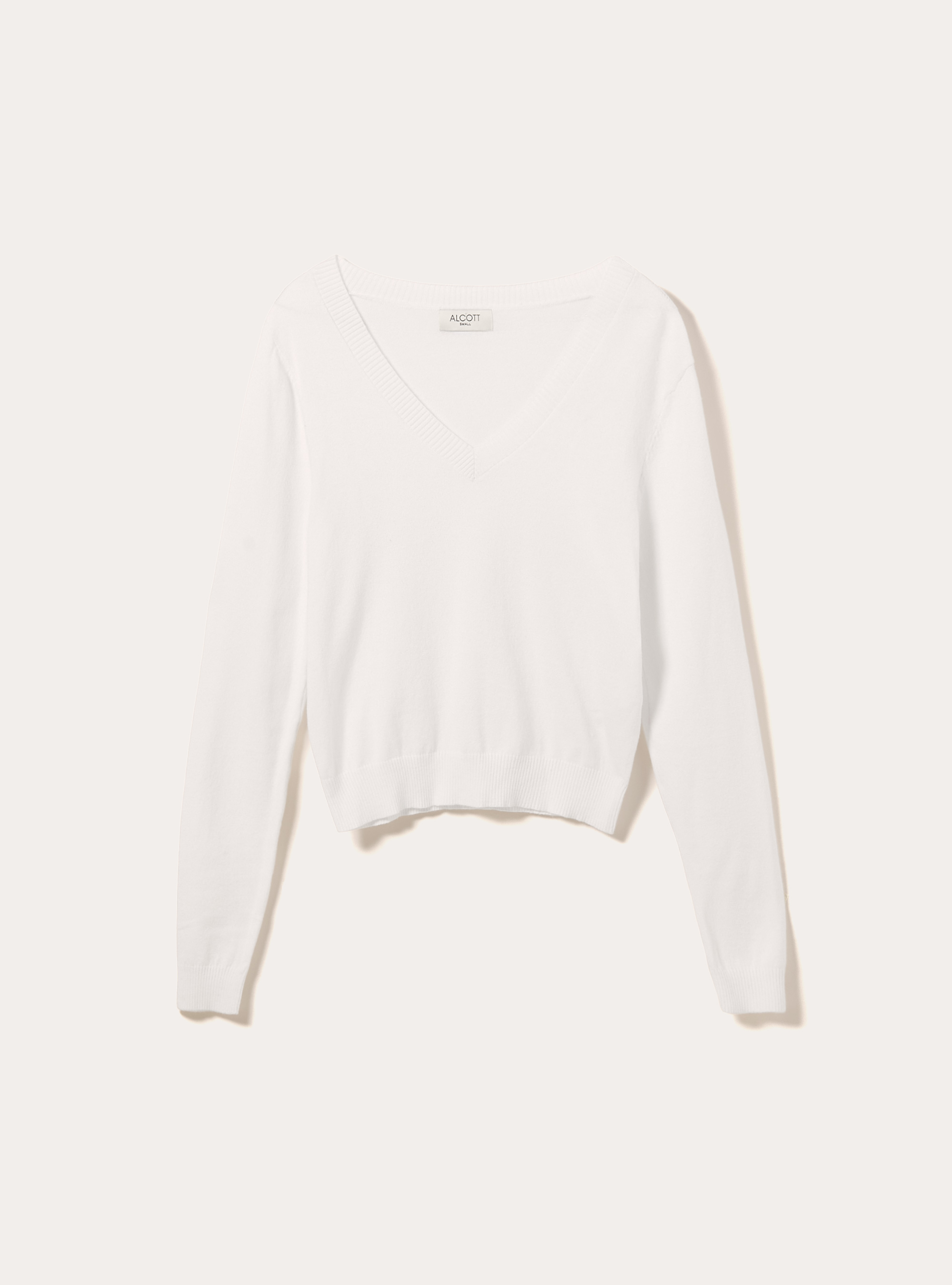 Boxy fit V-neck pullover, WH2 WHITE