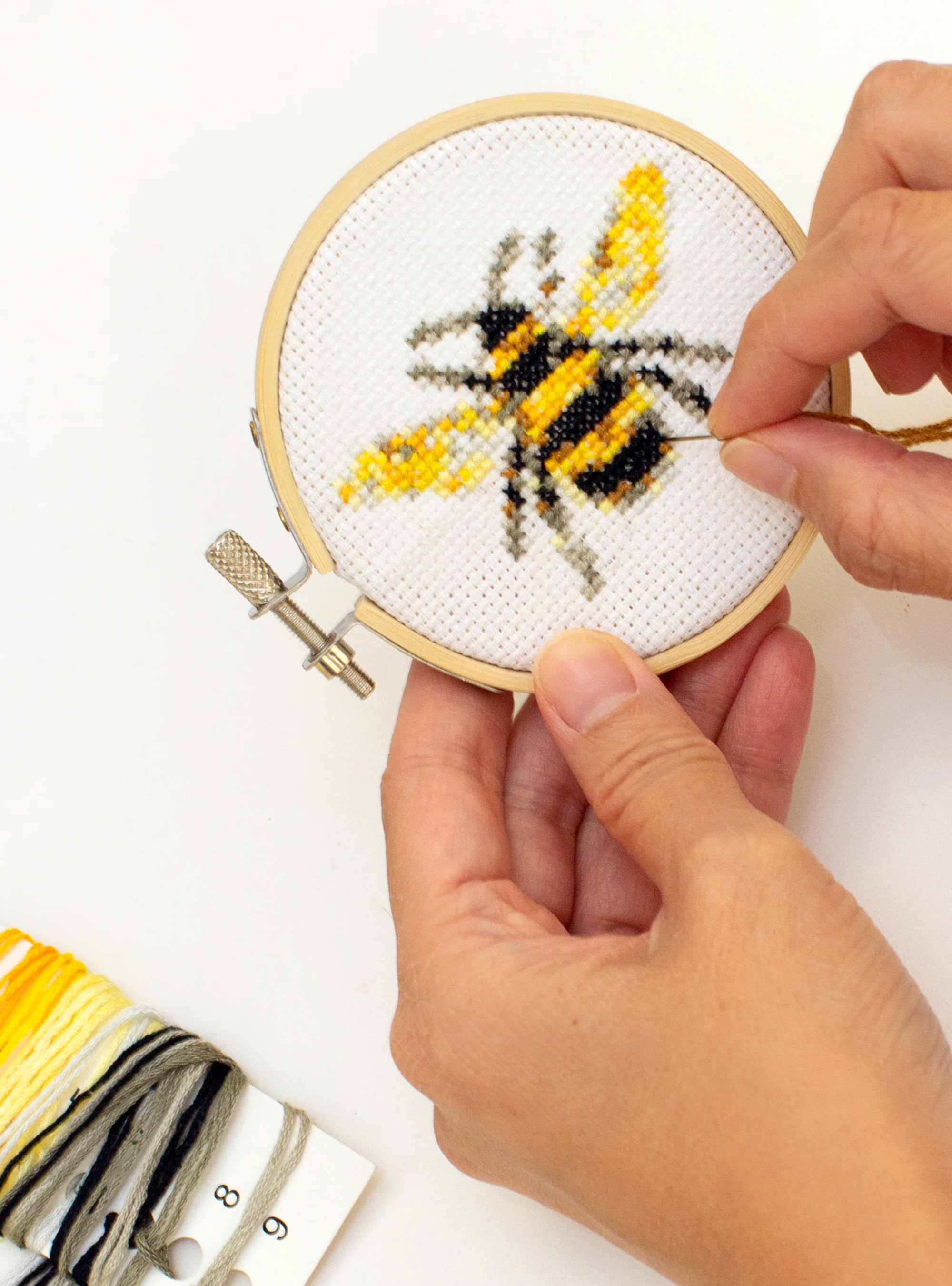 Bee Mini Cross Stitch Embroidery Kit, UNIQUE