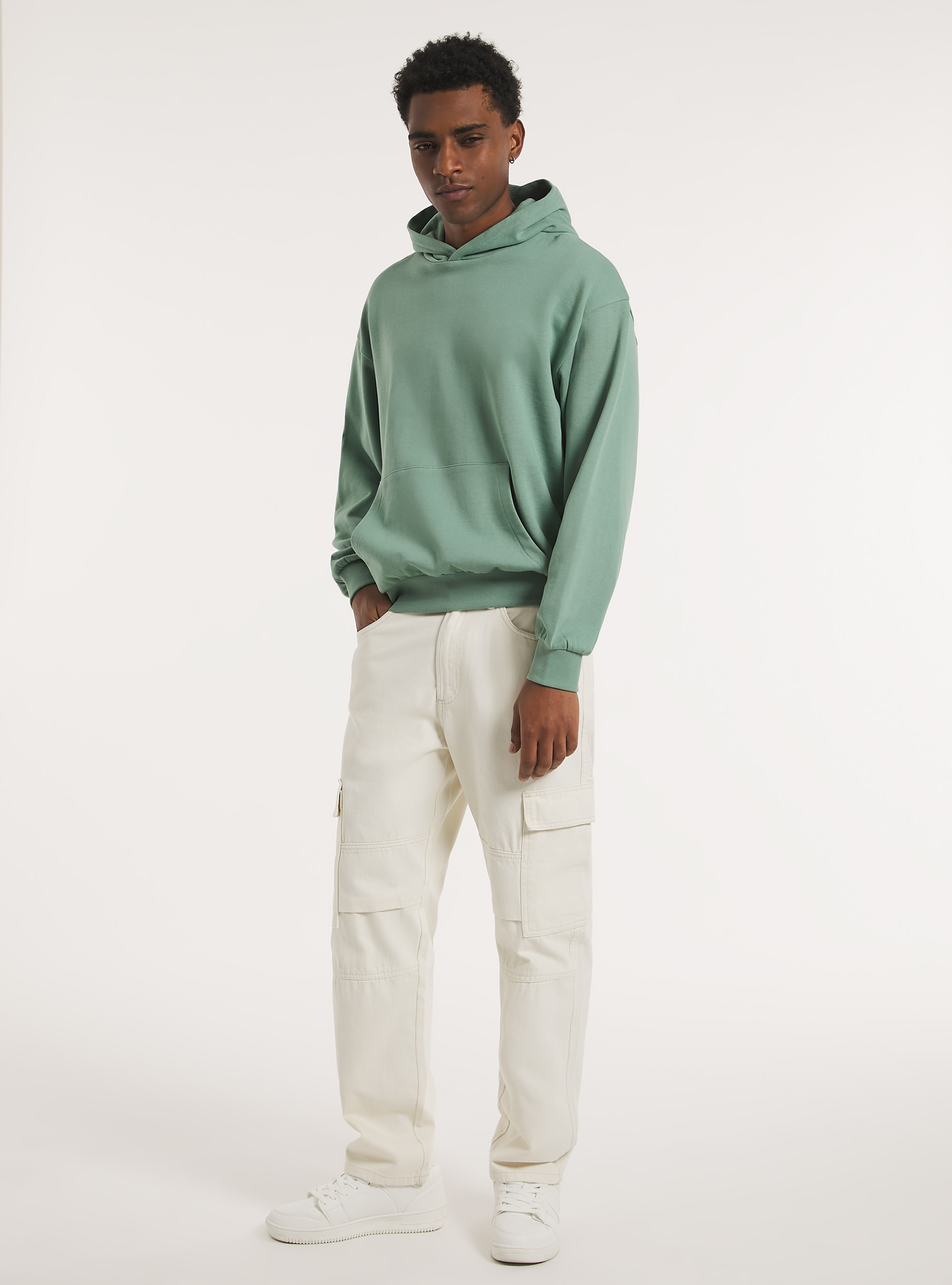 Kapuzen-Sweatshirt im Boxy Fit, KY3 KAKY LIGHT