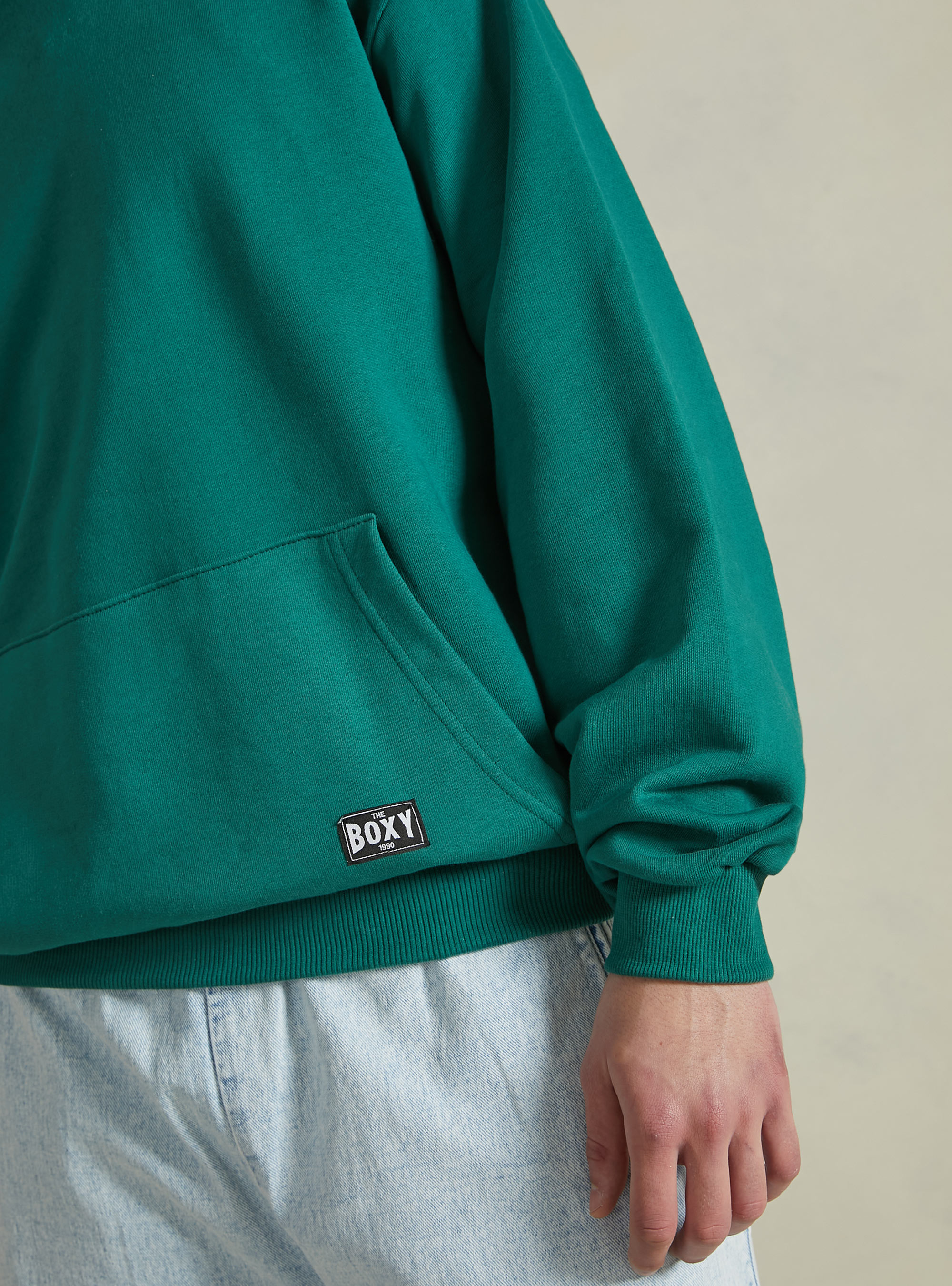 Boxy fit hoodie, GN2 GREEN MEDIUM