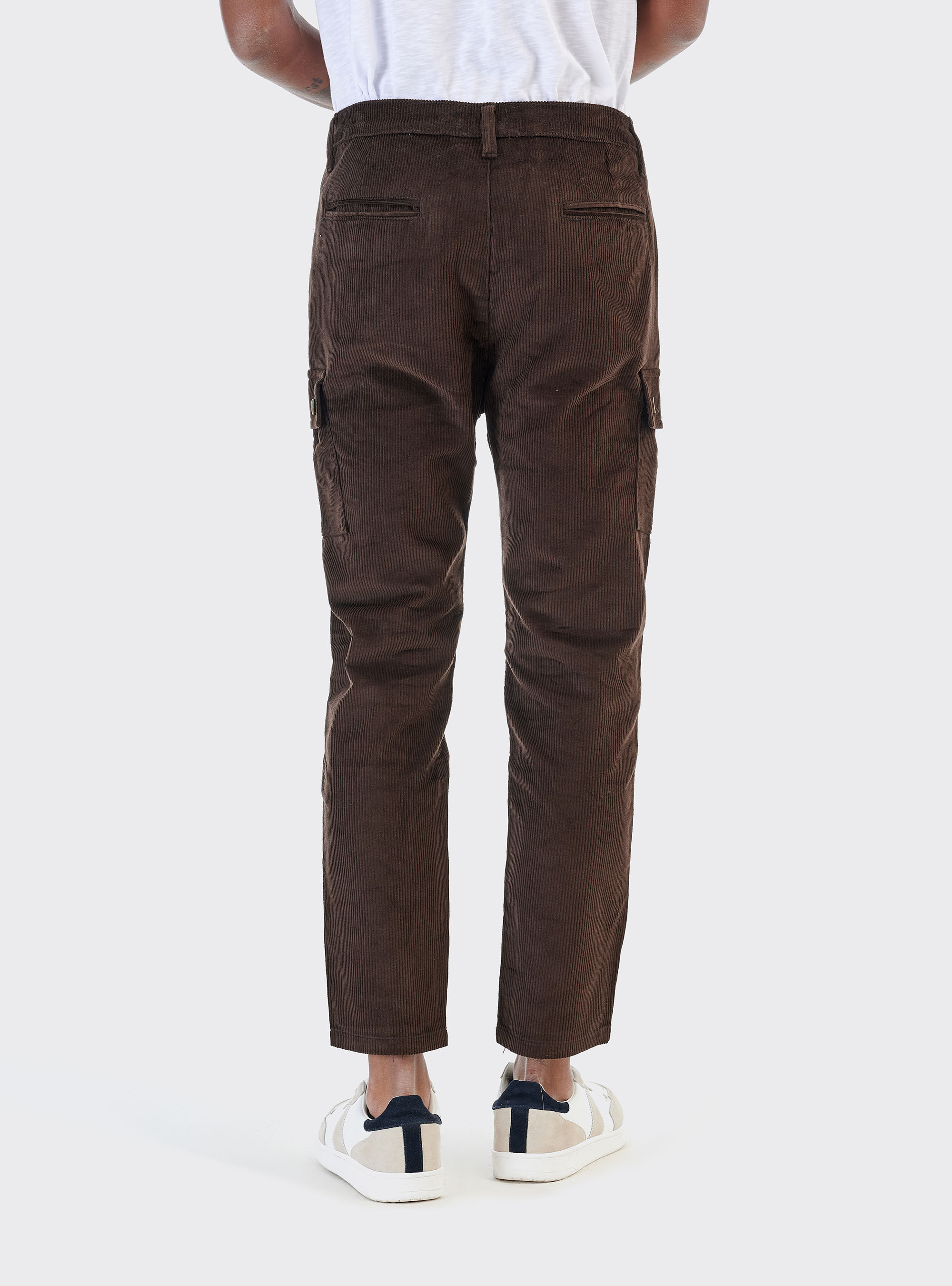 Pantalone cargo in velluto, C526 BROWN