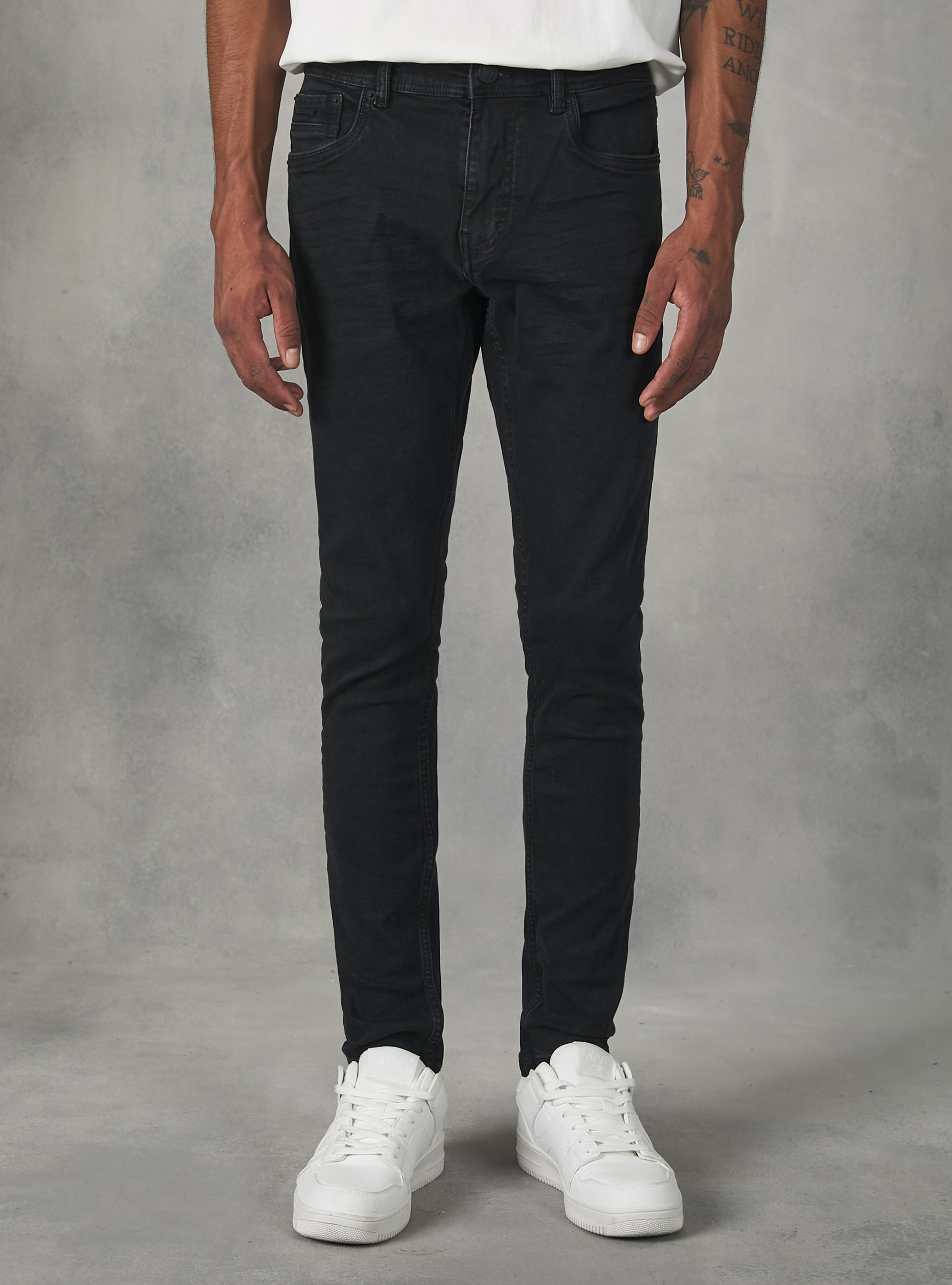 Super skinny jeans in stretch denim, D000 BLACK