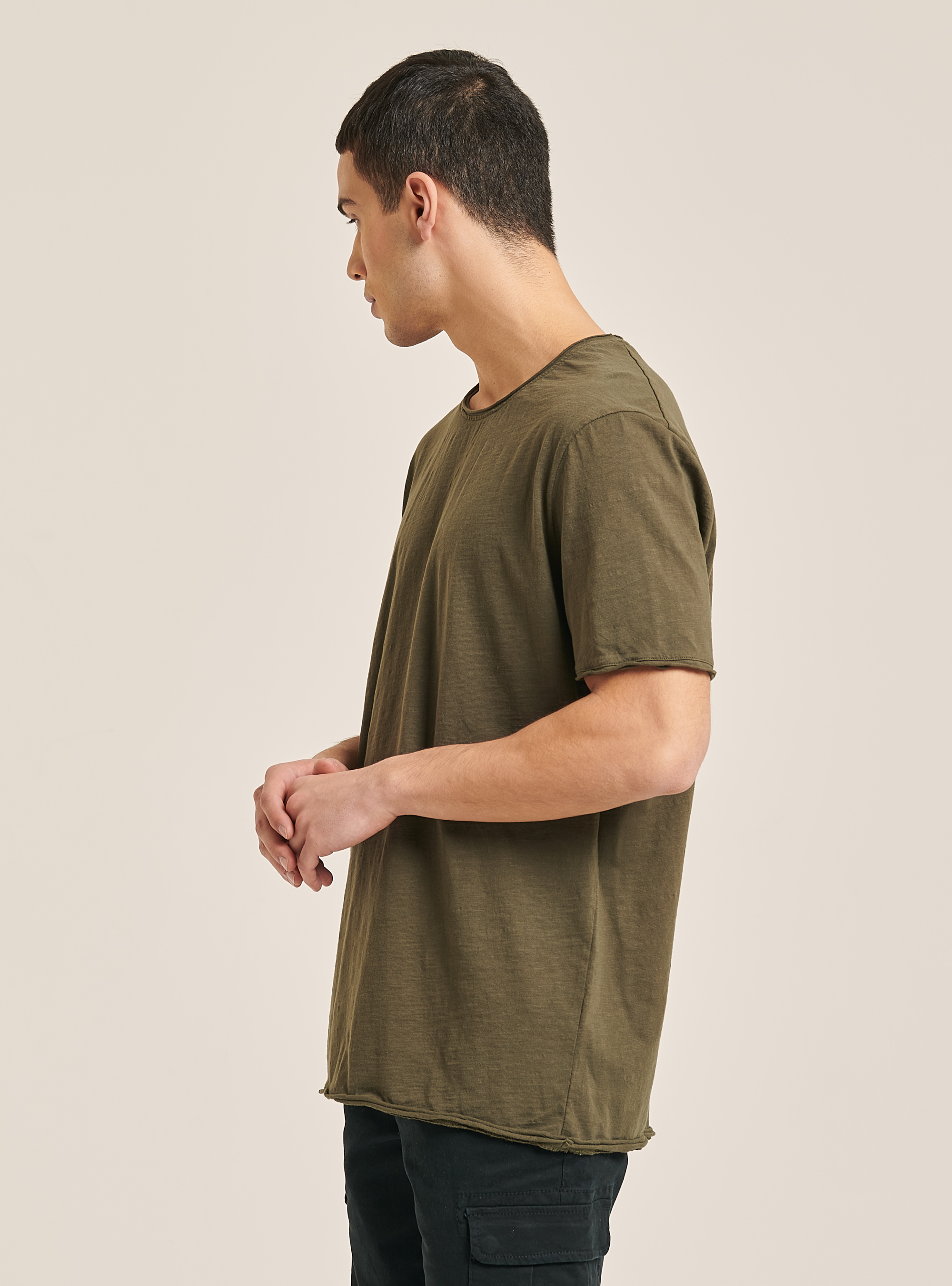 Einfarbiges T-Shirt aus Baumwolle, C6609 KAKY