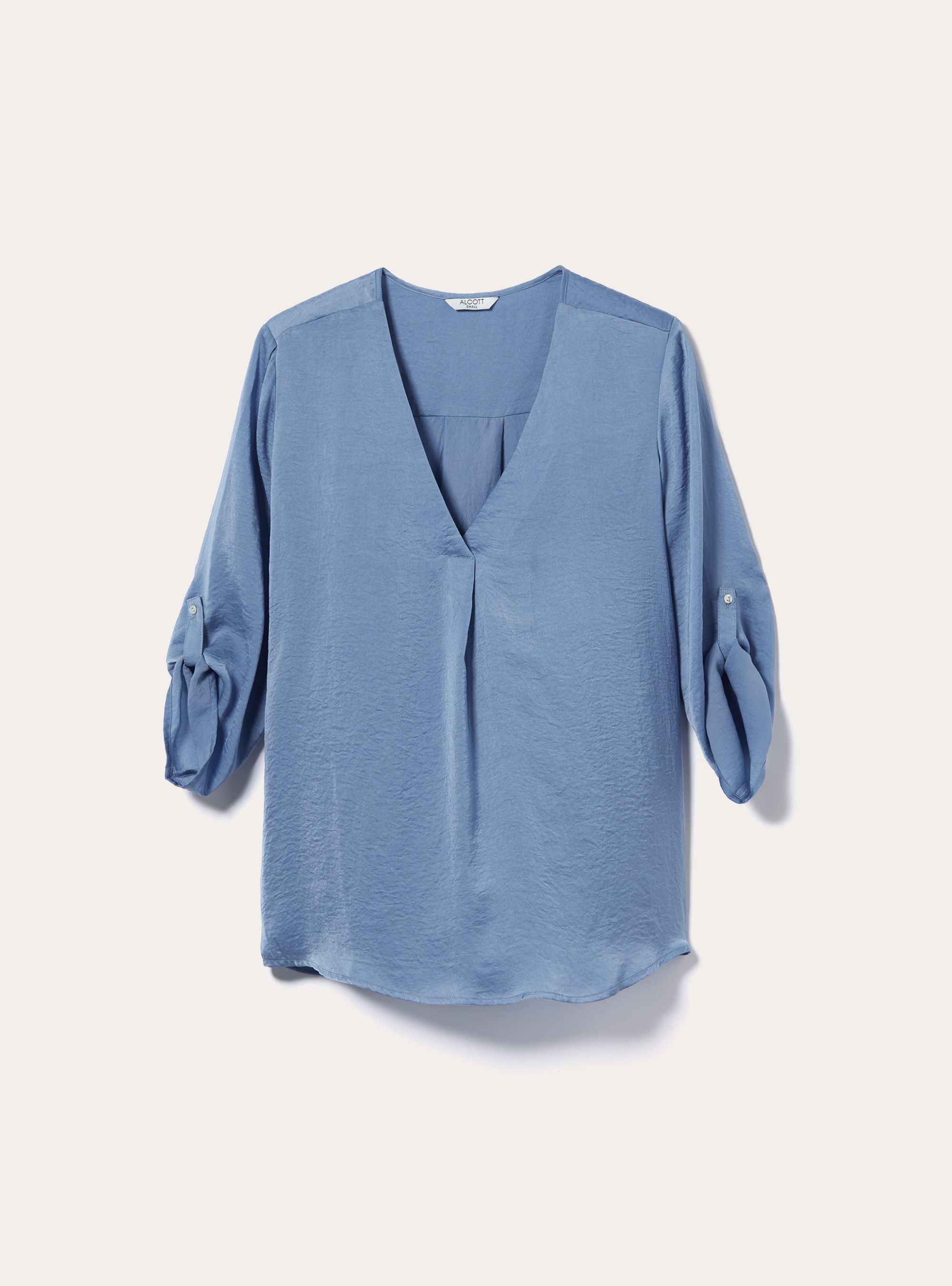 Zeagoo Womens Satin Silk Shirt V-Neck Long Sleeve Button
