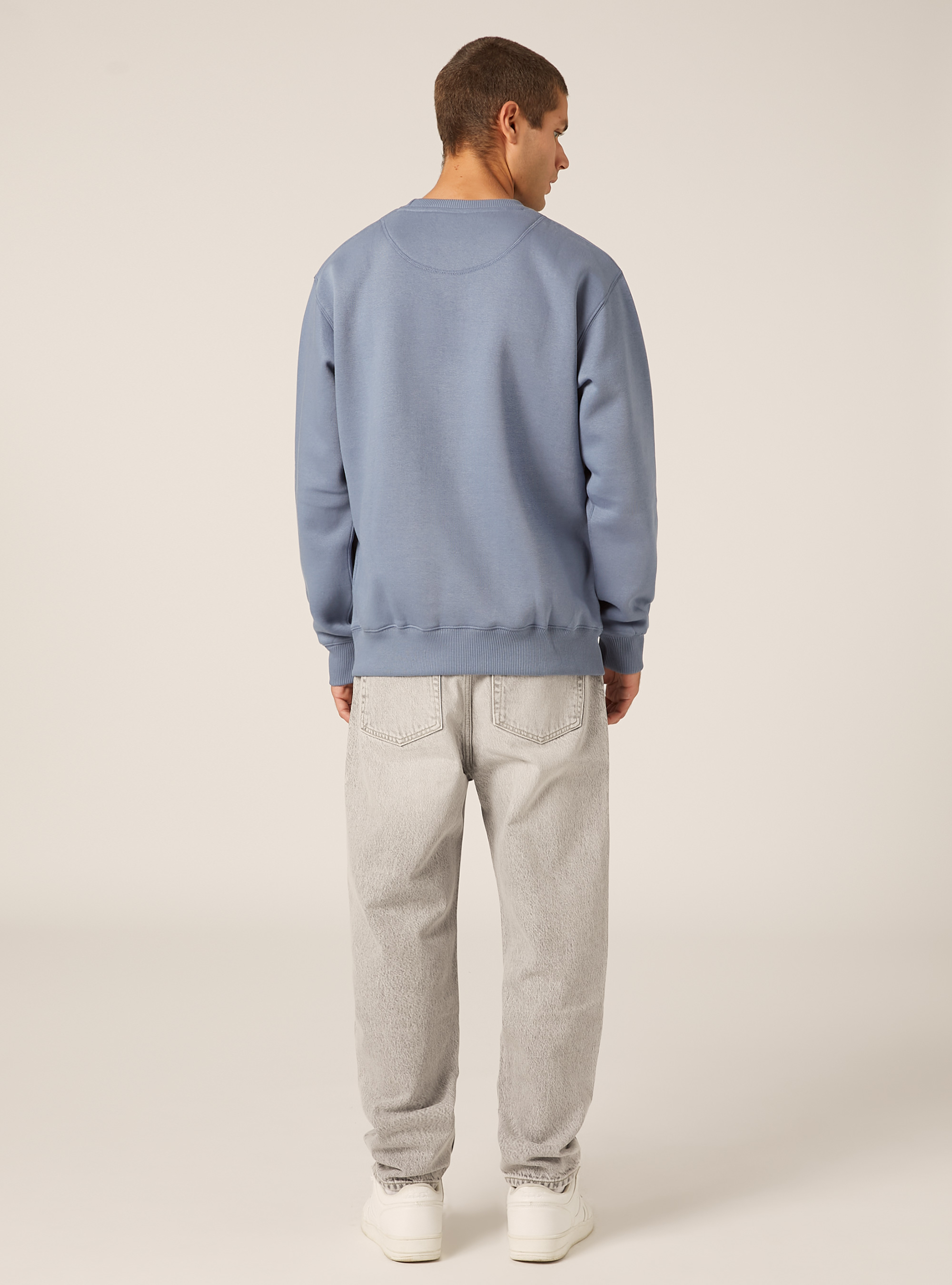 Solid color crew neck sweatshirt, IN2 INDIGO MEDIUM