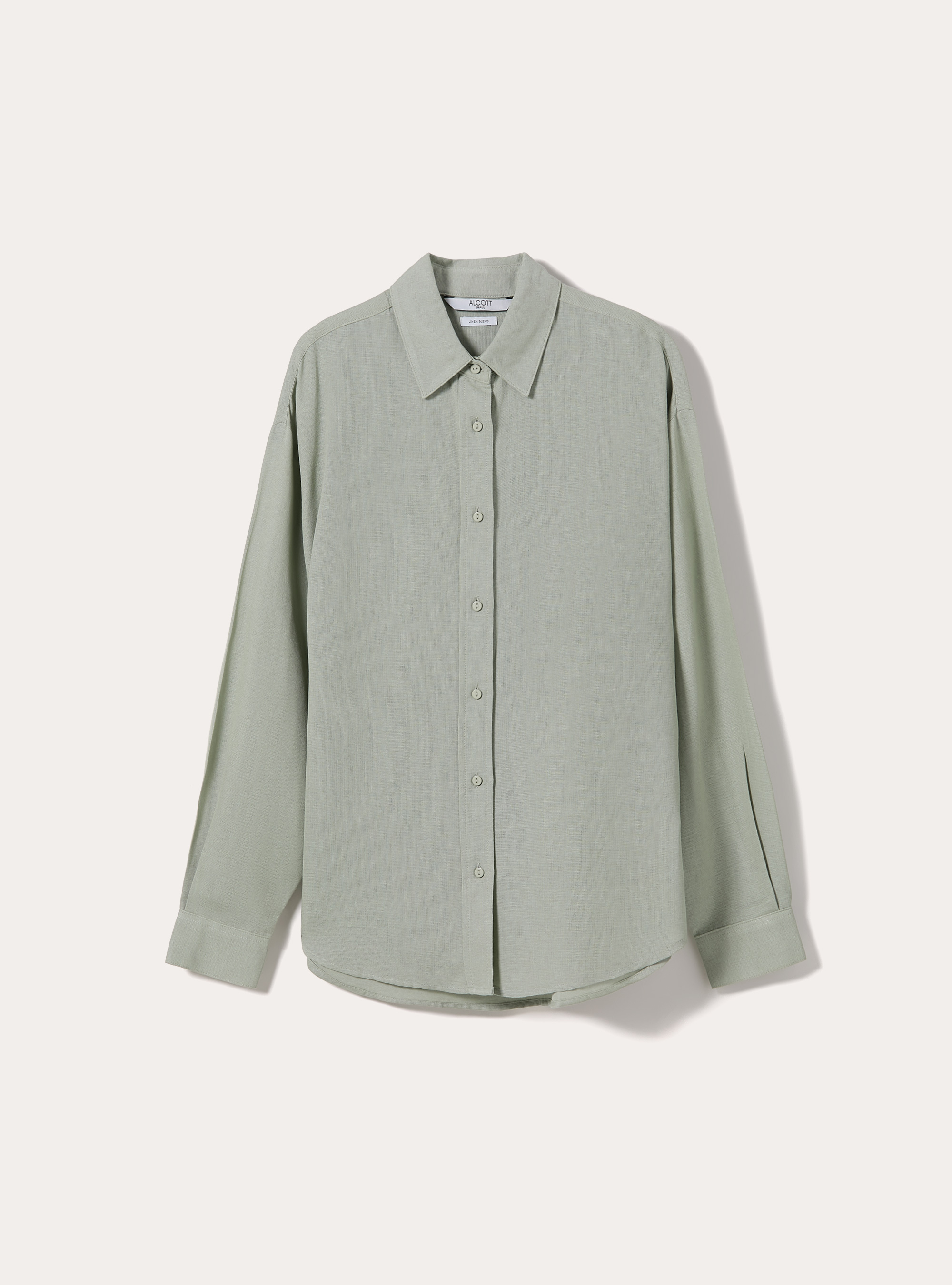 Camicia in misto lino tinta unita, SG3 SAGE LIGHT