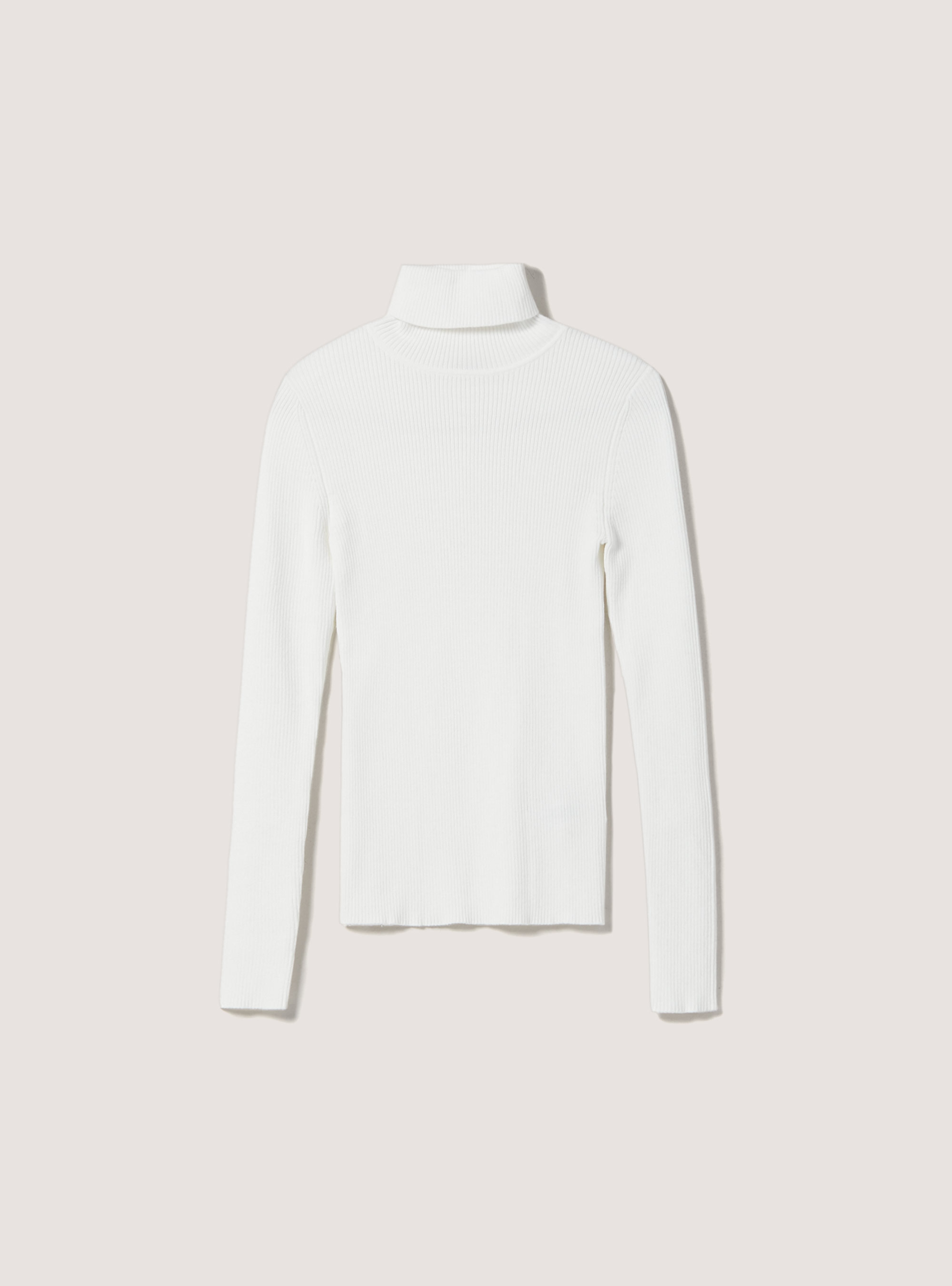 Maglia a collo alto a coste, WH2 WHITE