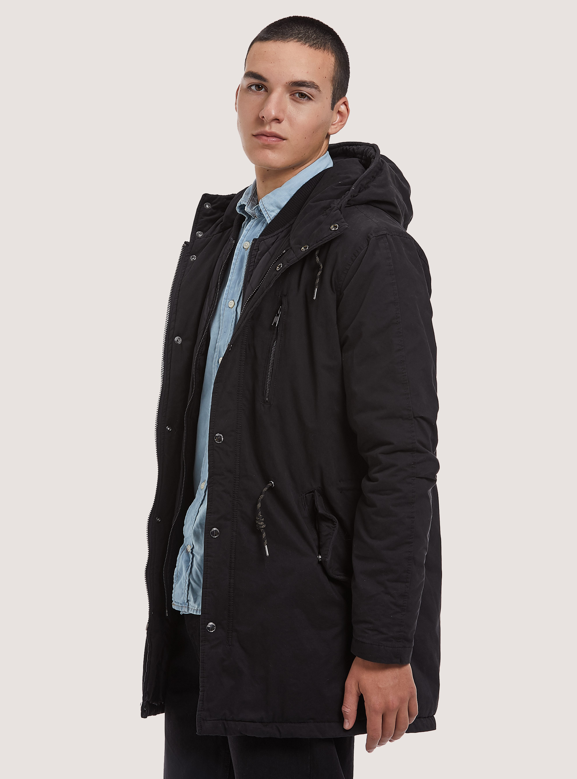 Parka avec fausse veste, C101 BLACK