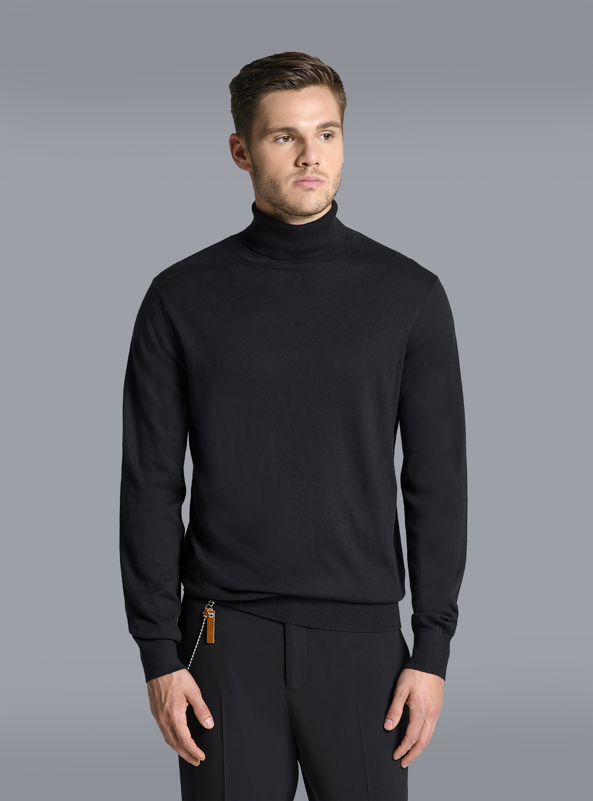 Maglia con collo alto, BLACK