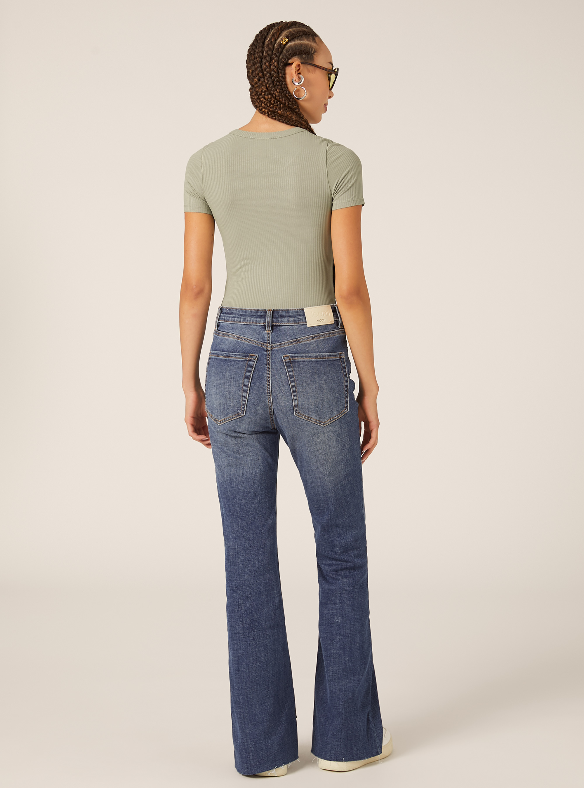 Body à manches courtes cotelées, KY2 KAKY MEDIUM