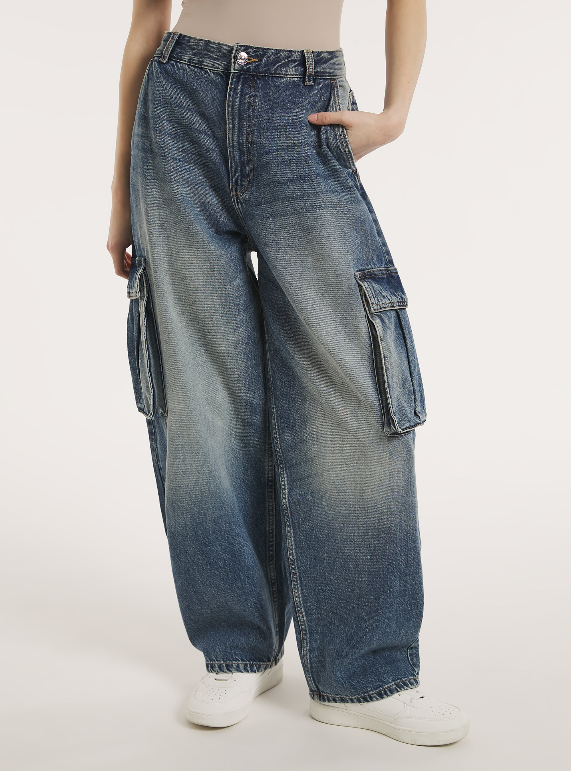 Cargo skater jeans relaxed fit, D005 LIGHT BLUE