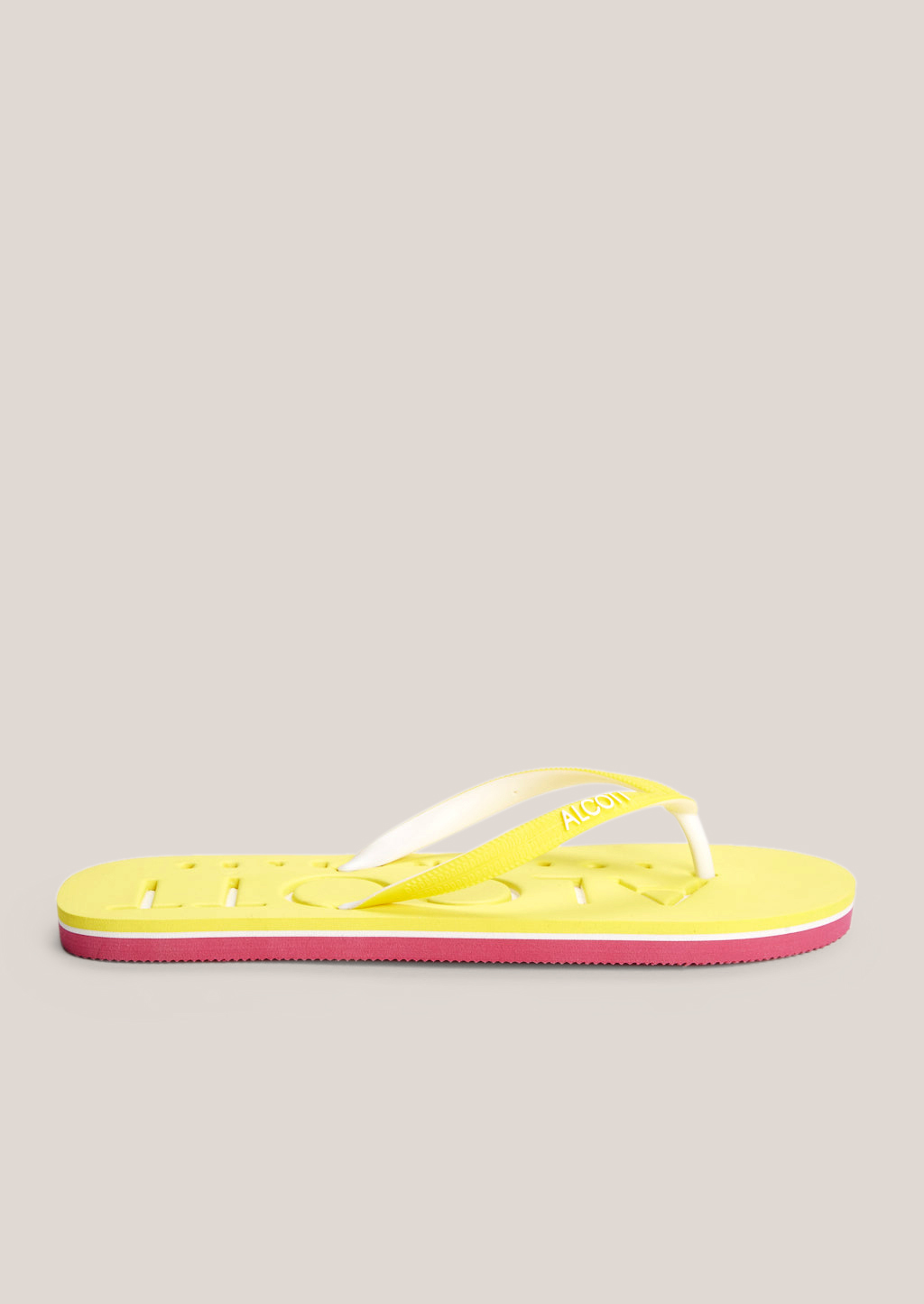 Flip flops with logo, C7750 YELLOW