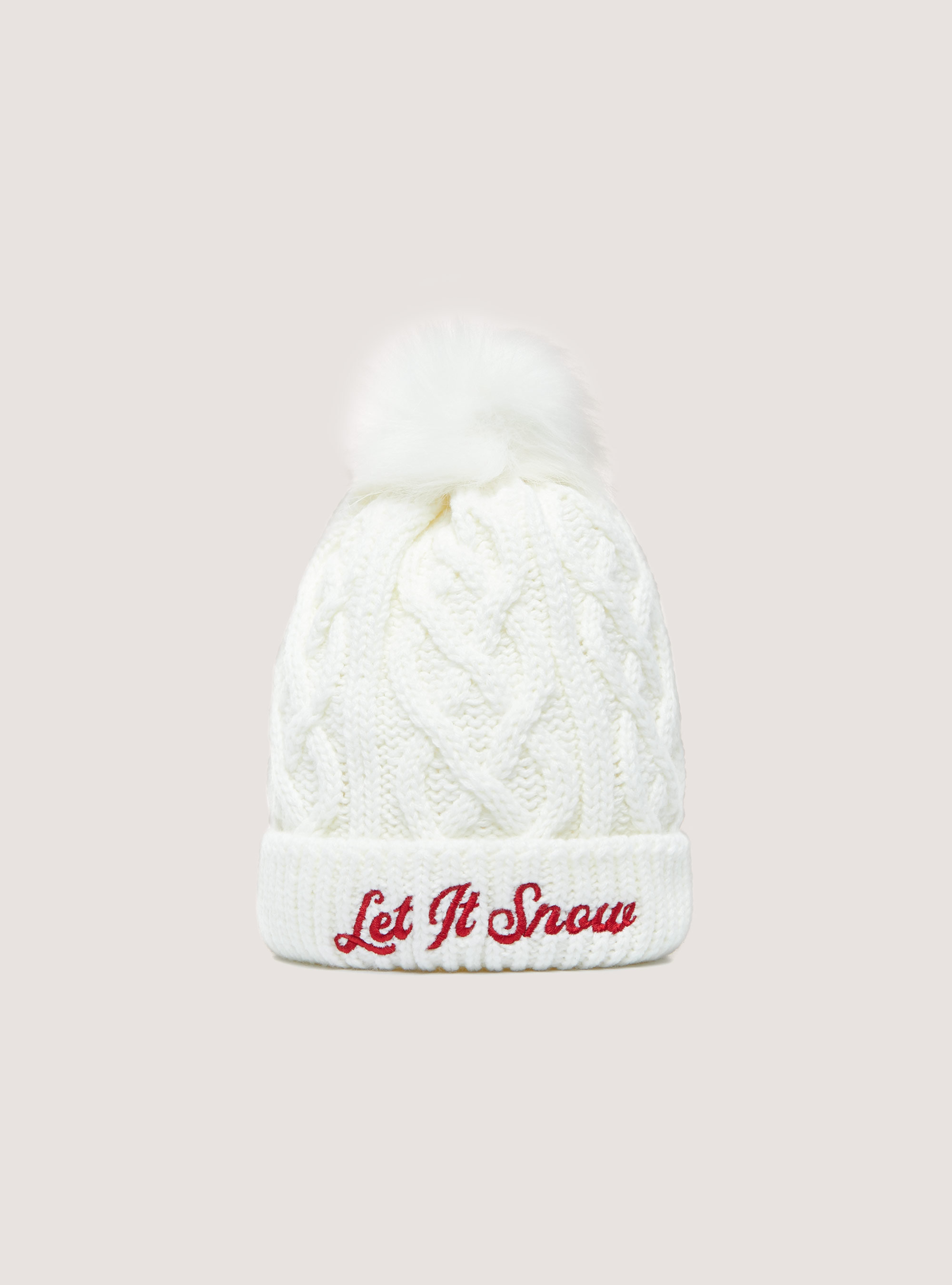 Cappello Christmas Collection con pon pon, WH2 WHITE