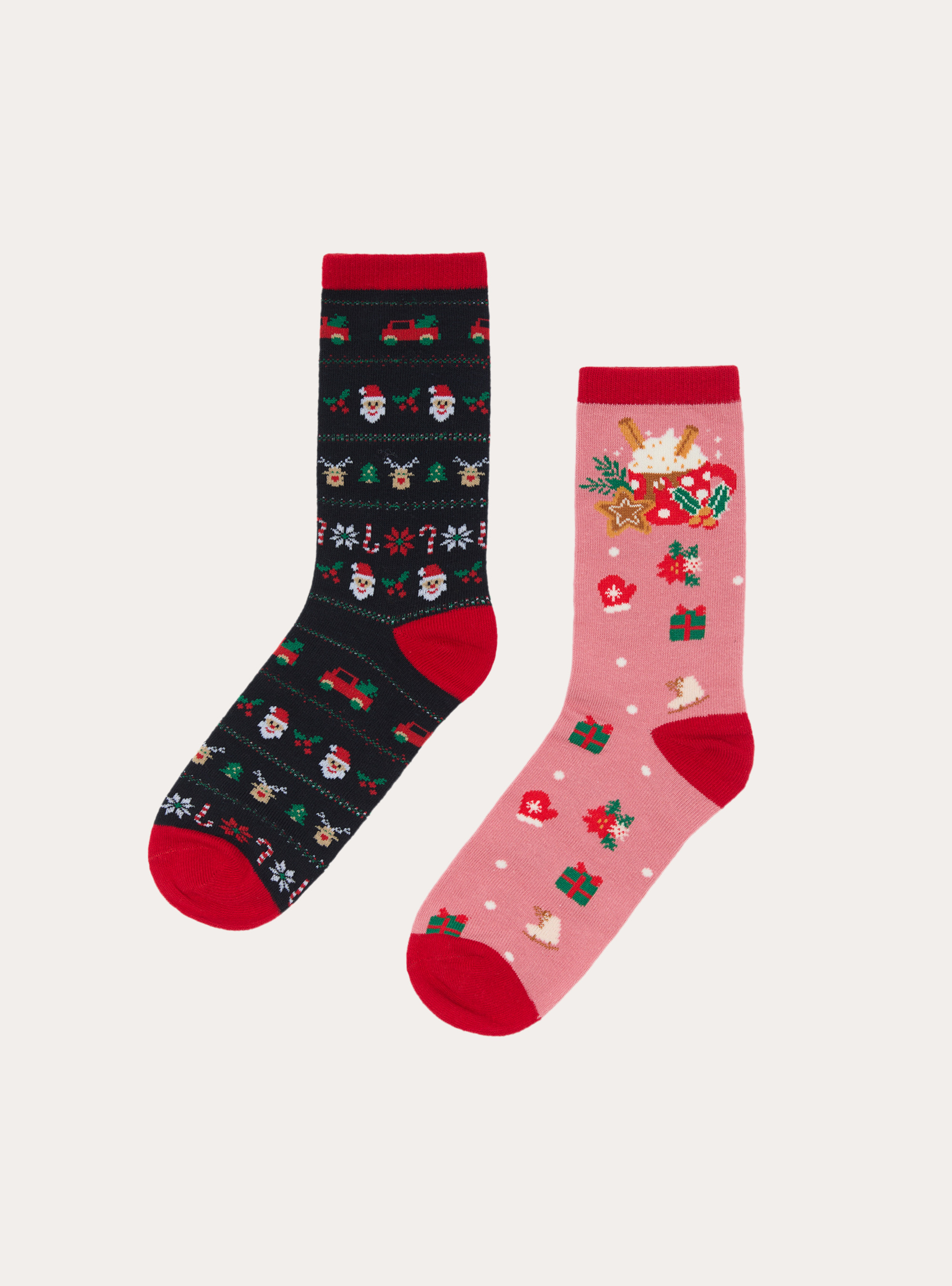 Set da 7 paia di calzini natalizi, XMAS