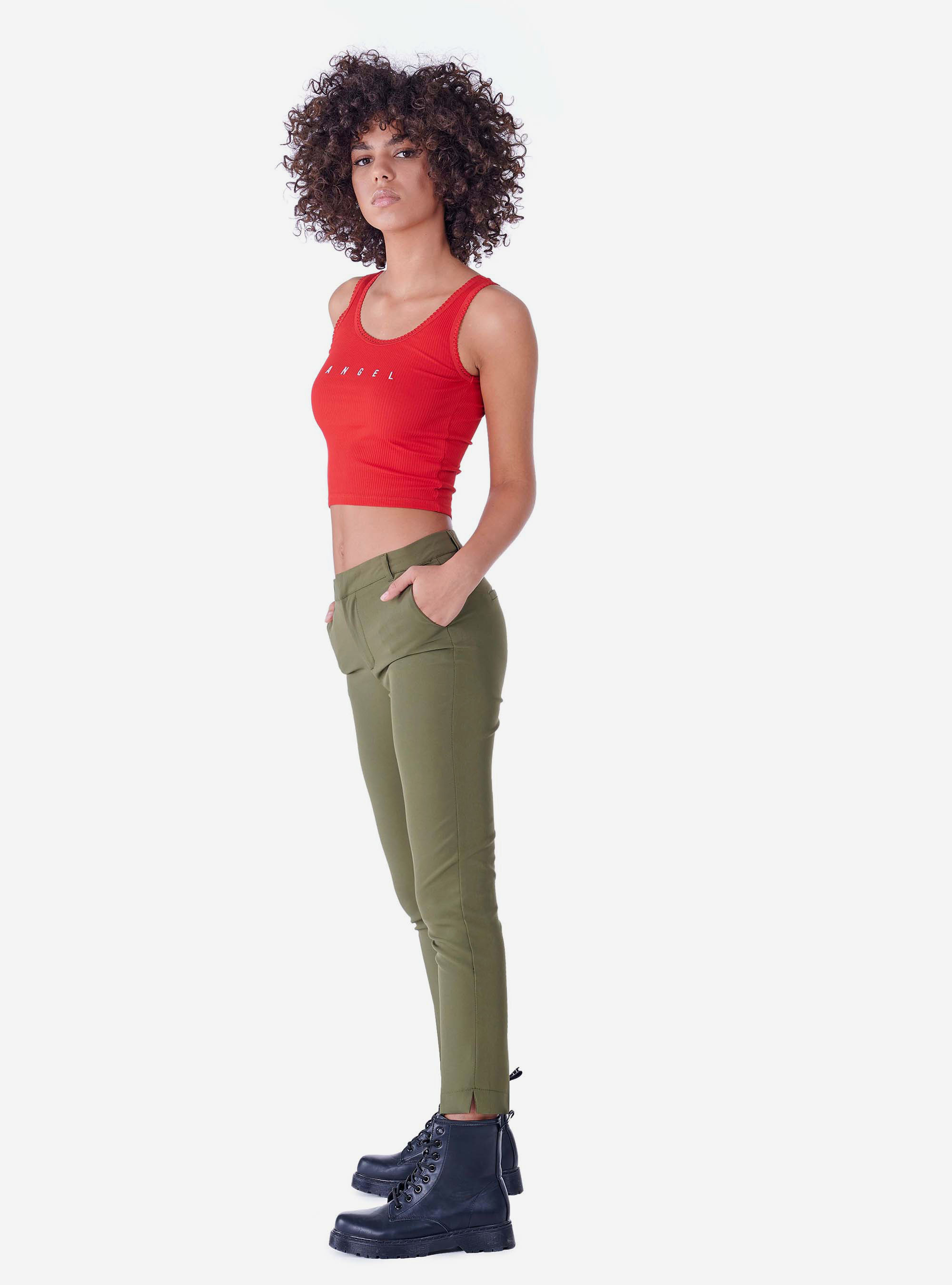 Skinny fit trousers, KAKI