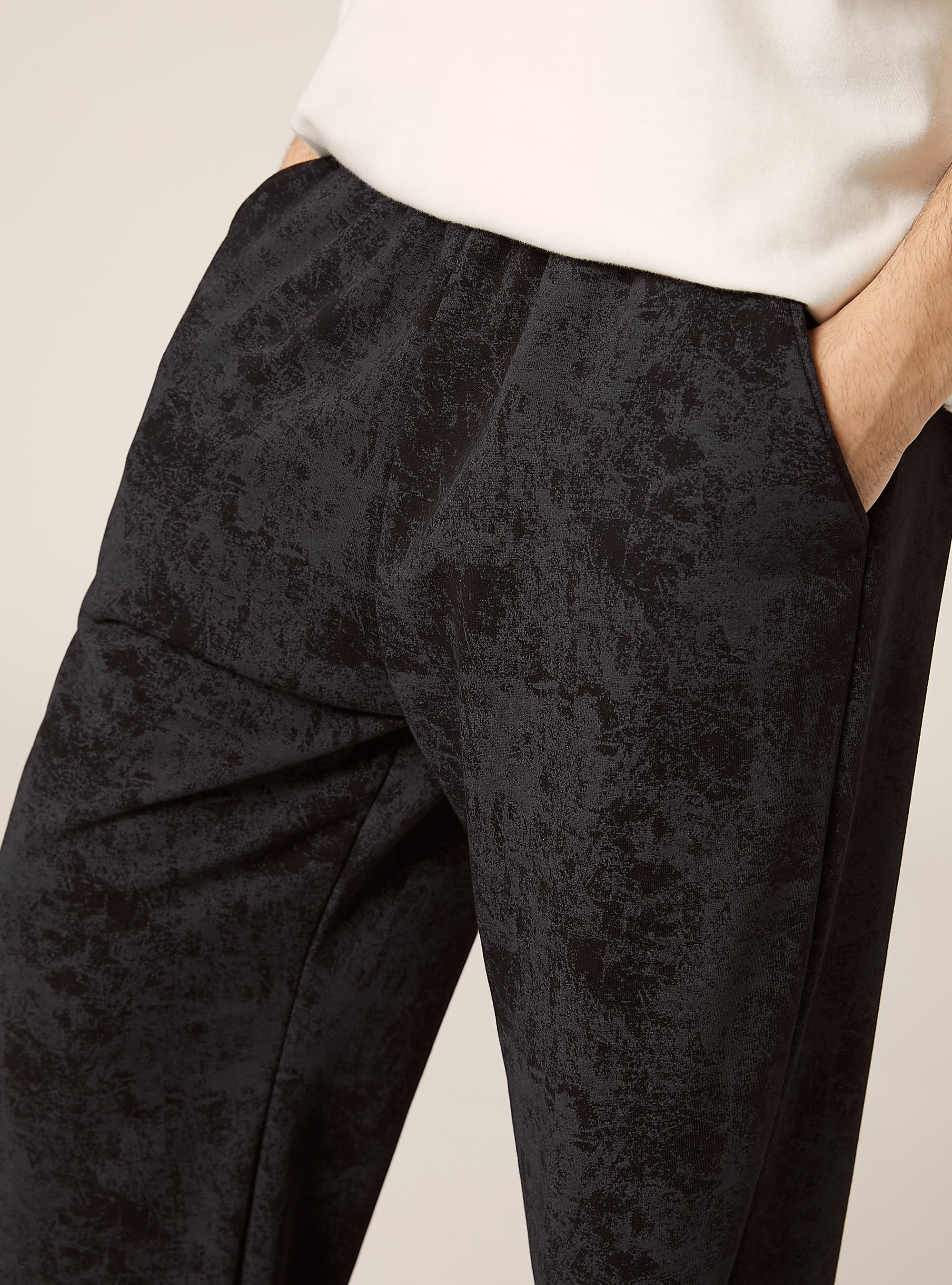 Marbled loose fit joggers, BK1 BLACK