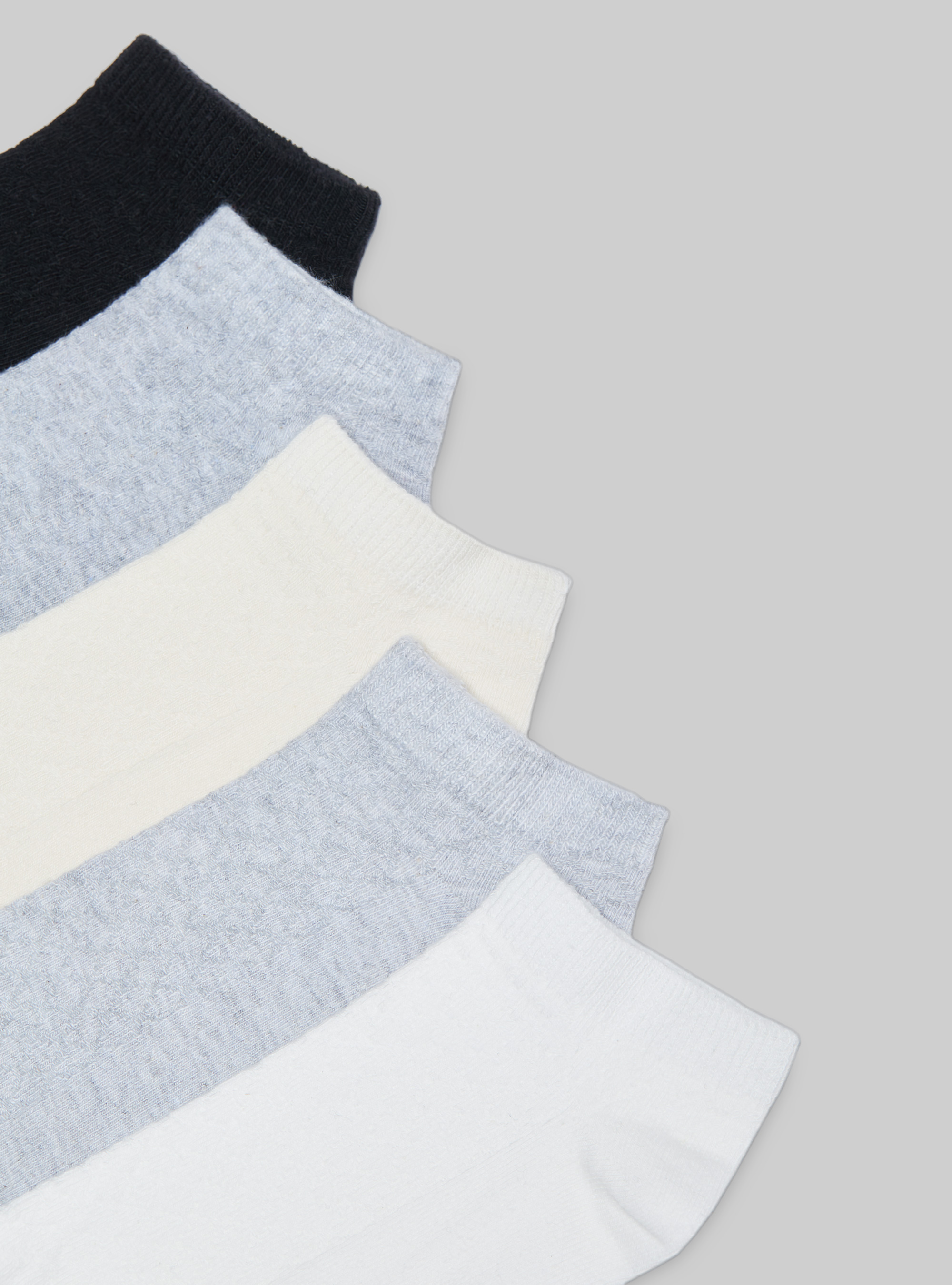 Set of 5 pairs of socks, BK1/WH2/MGY1