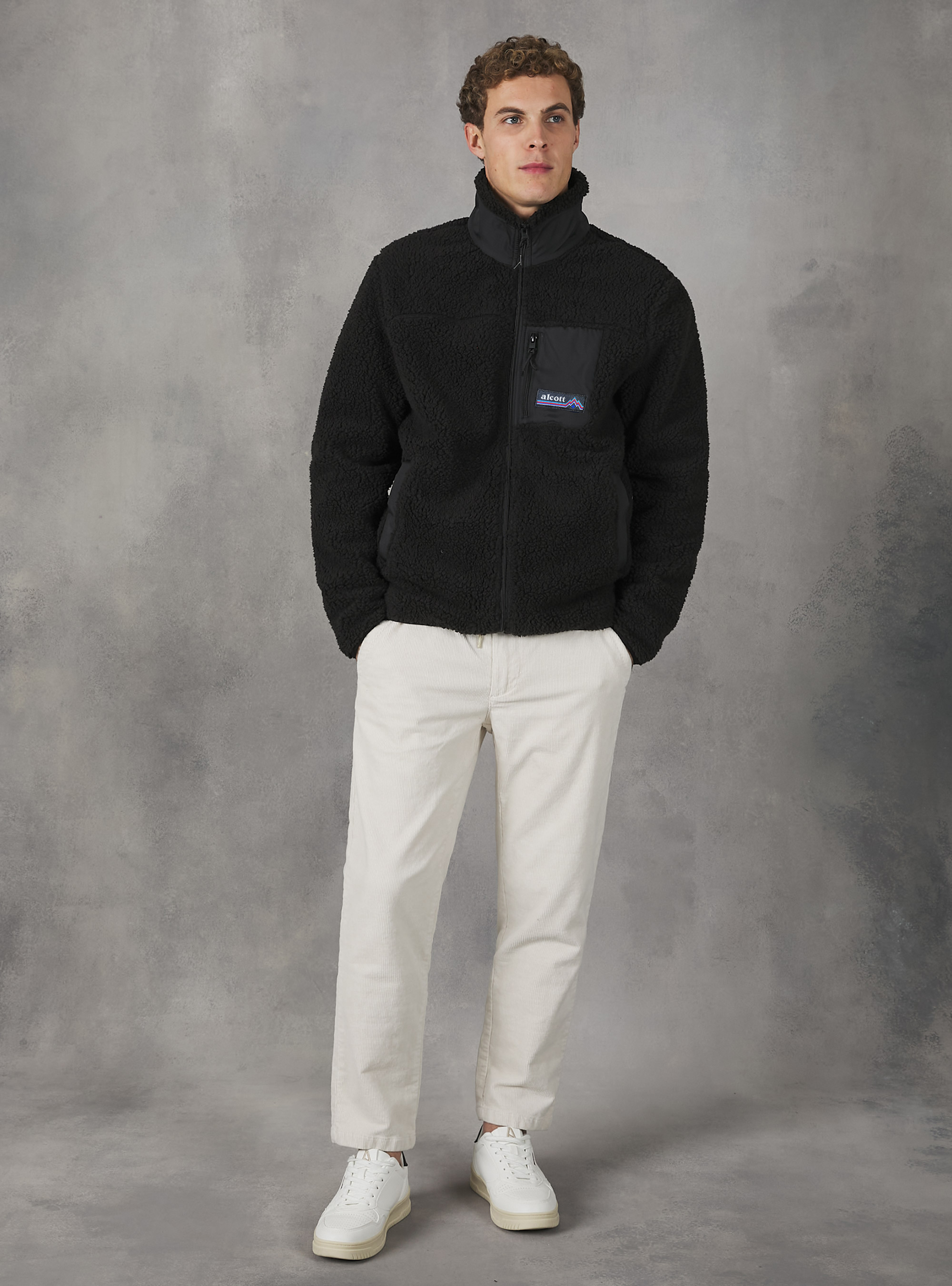 Teddy jacket with fleece lining, BK1 BLACK