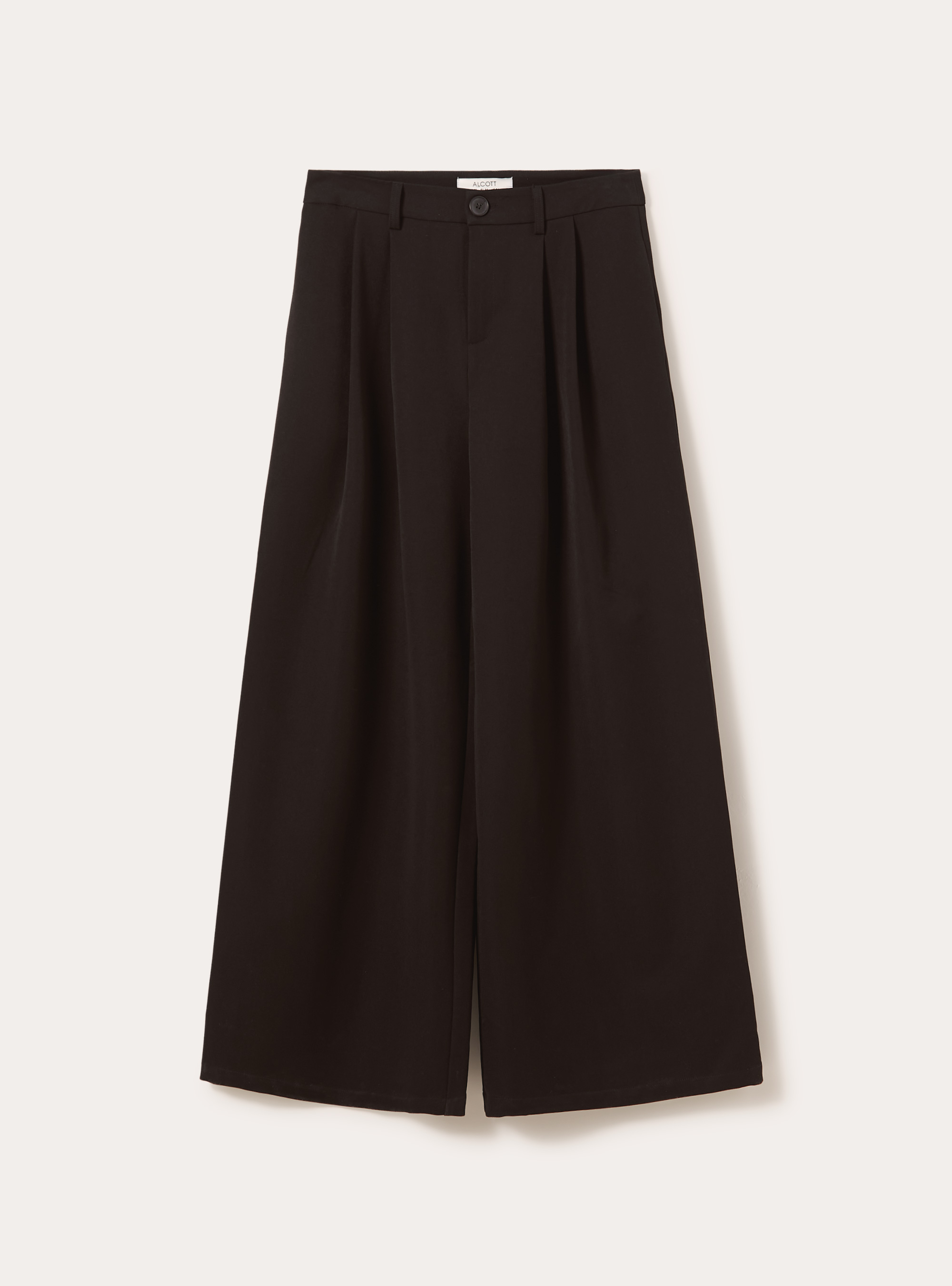 Wide-leg trousers with pleats, BK1 BLACK