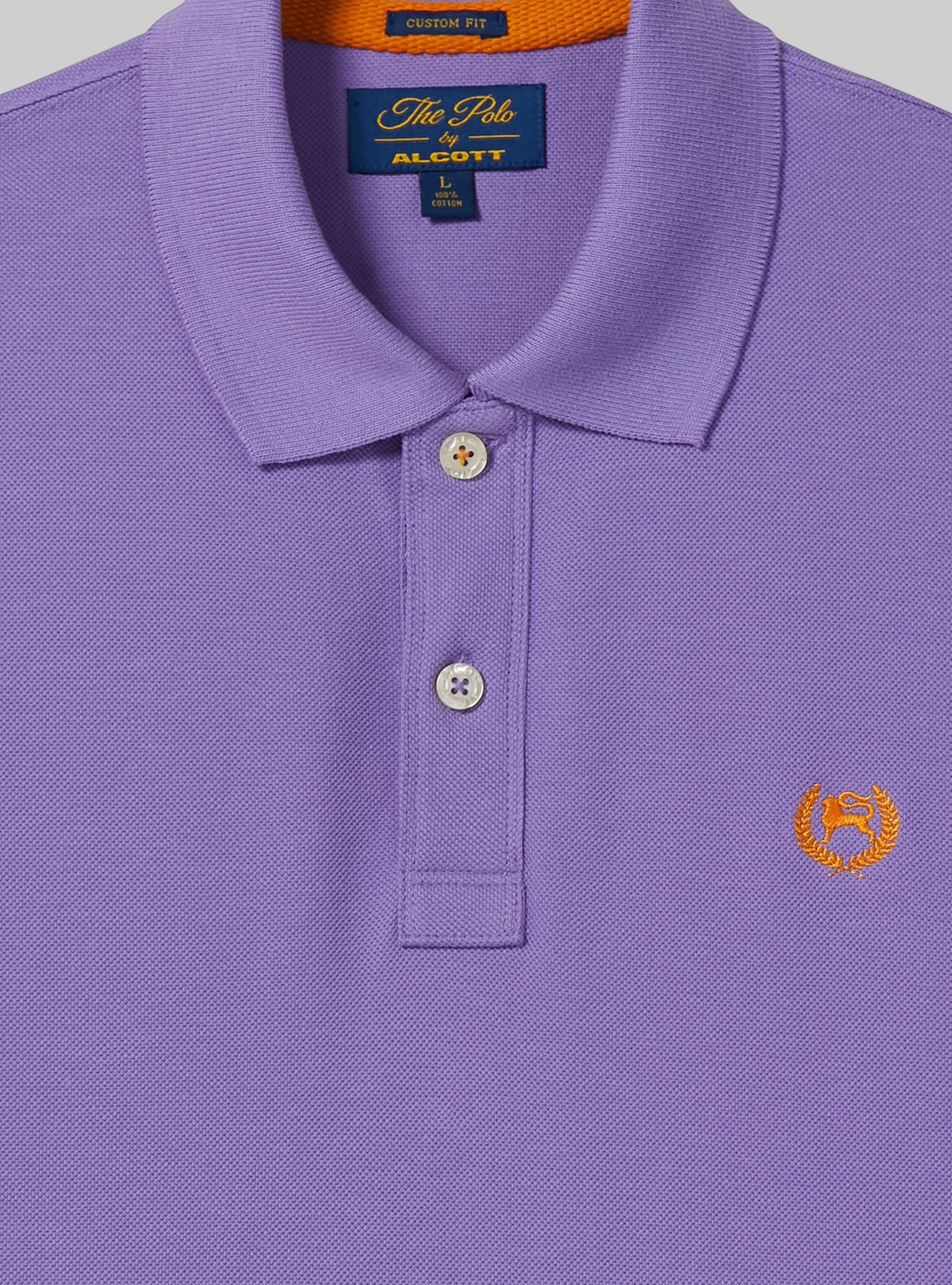 Polo de piqu&eacute; de algod&oacute;n con bordado, LC1 LILLAC DARK