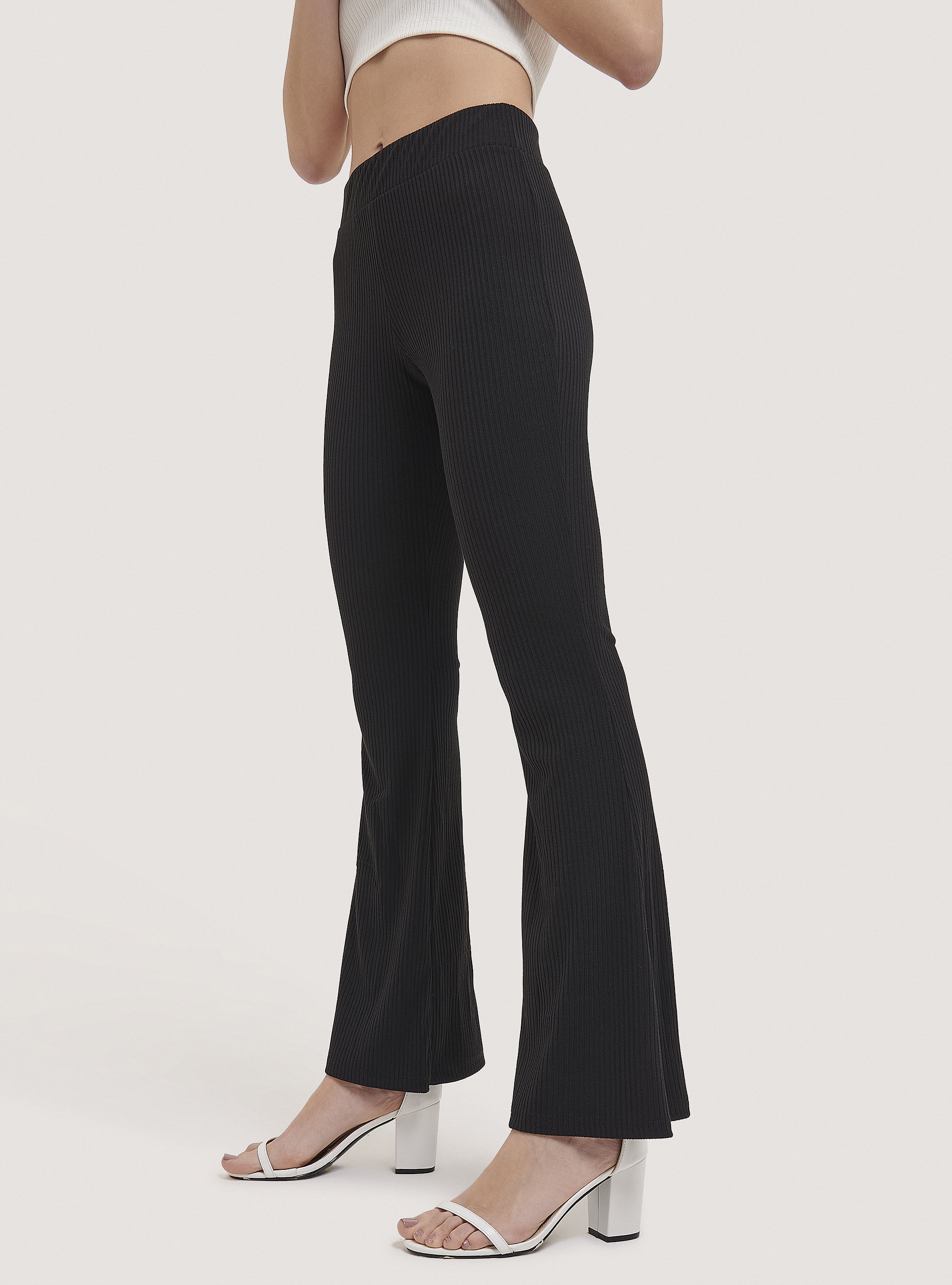 Leggings cotelés, C101 BLACK