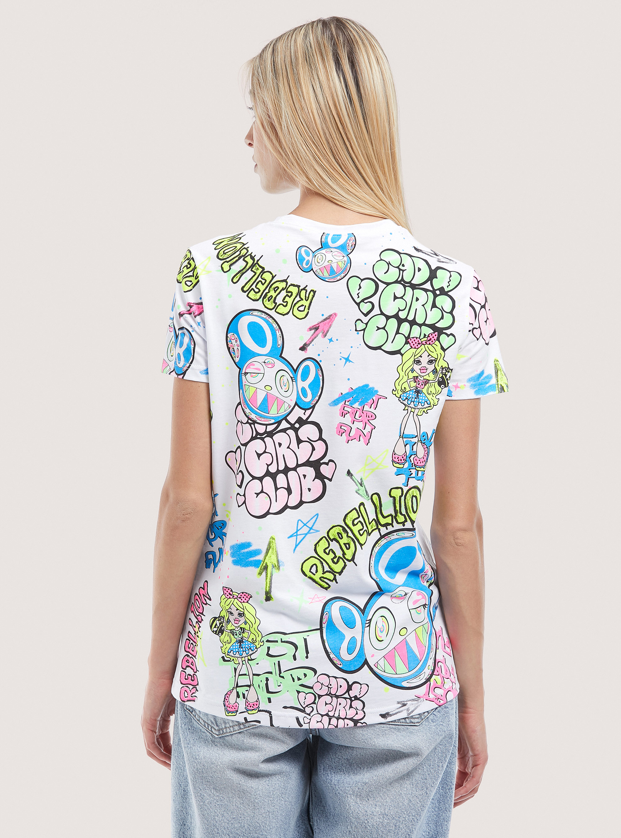 T-shirt with all over ''Smile Collection'' print, WH2 WHITE