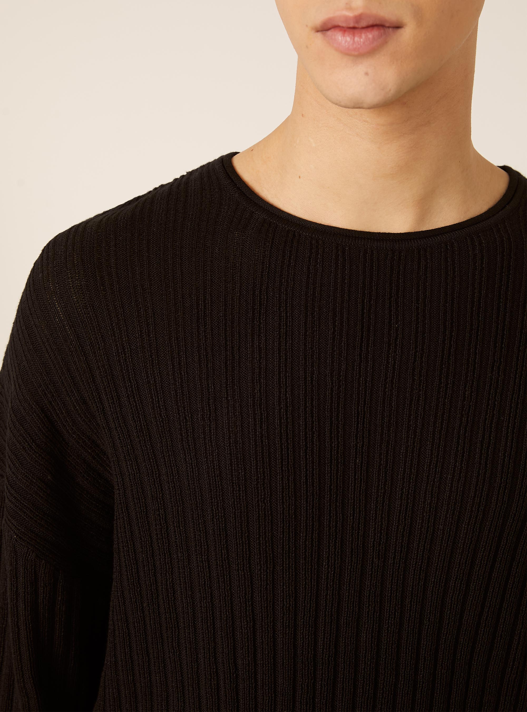 Pullover in misto cotone, BK1 BLACK