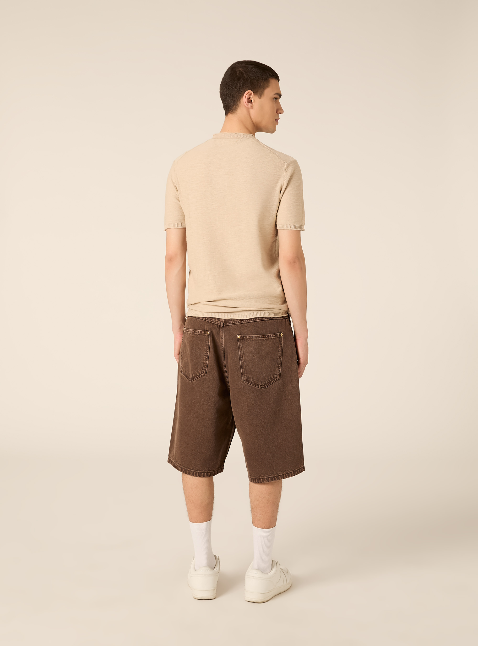 Pullover leggero con collo serafino, BEIGE MEDIO