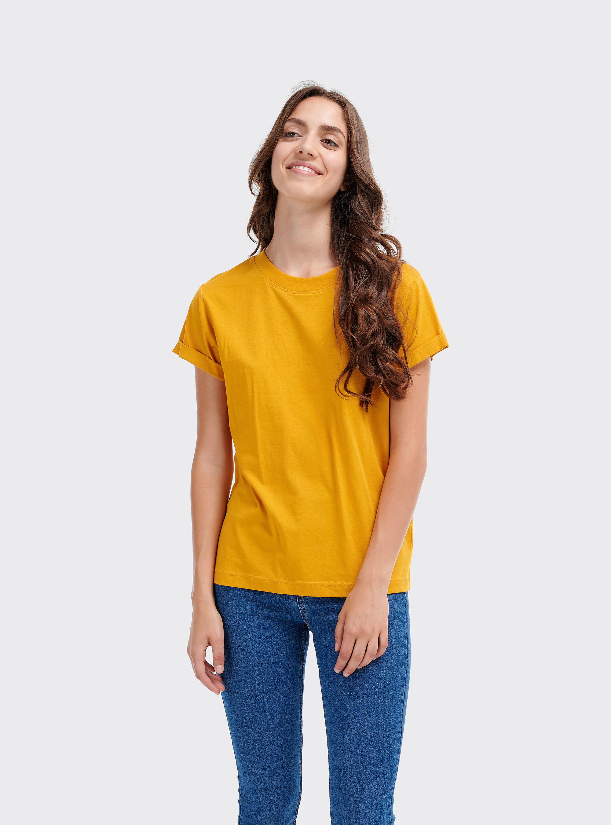 WOOL PRINCE OF WALES  TROUSERS WITH DOUBLE PLEATS, C719 SENAPE