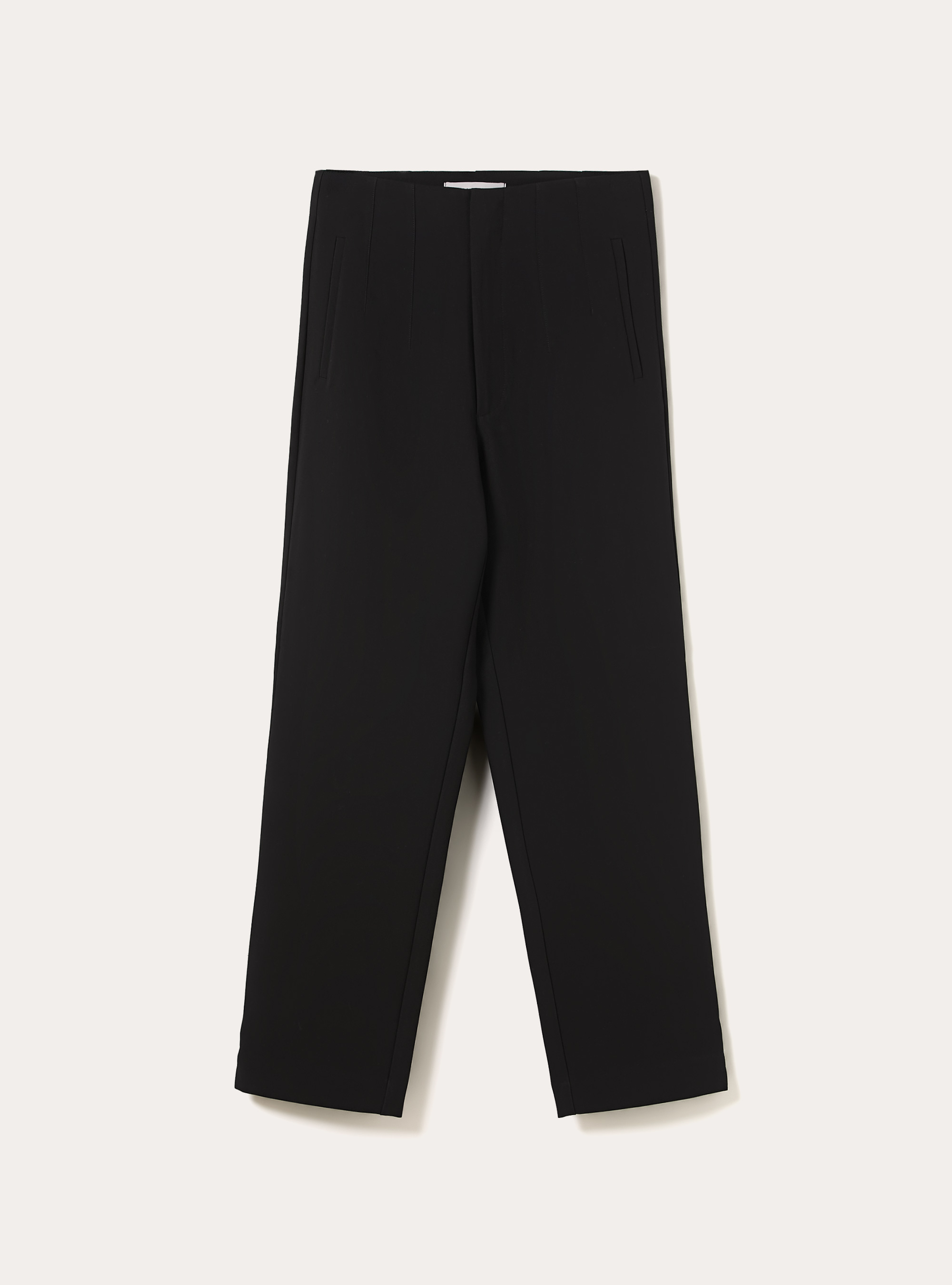 Pantalon uni &agrave; pinces, BK1 BLACK